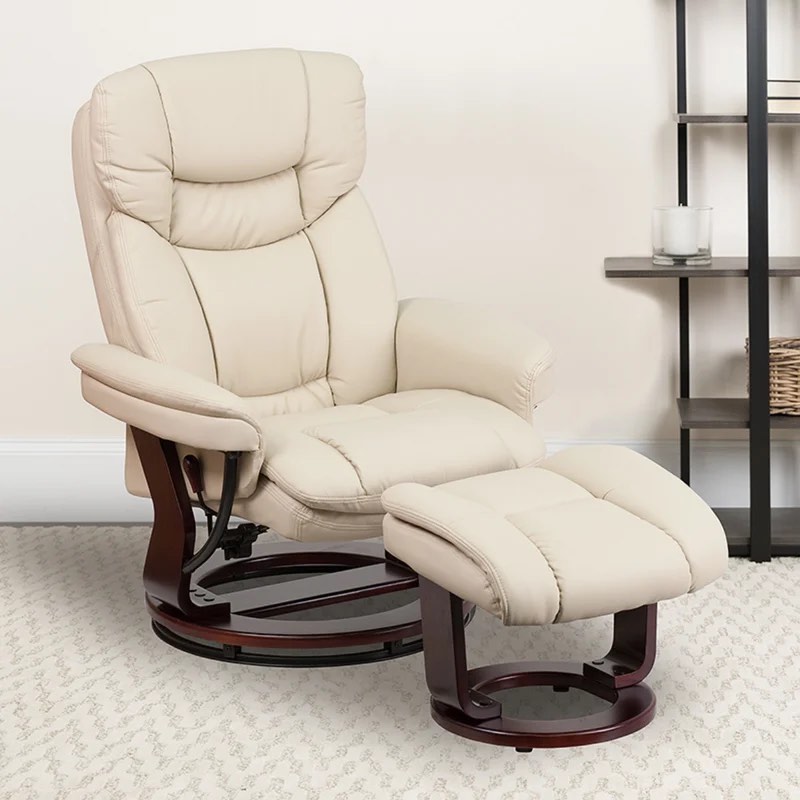 Casey-Jane Contemporary Multi-Position Padded Recliner with Ottoman by Flash Furniture