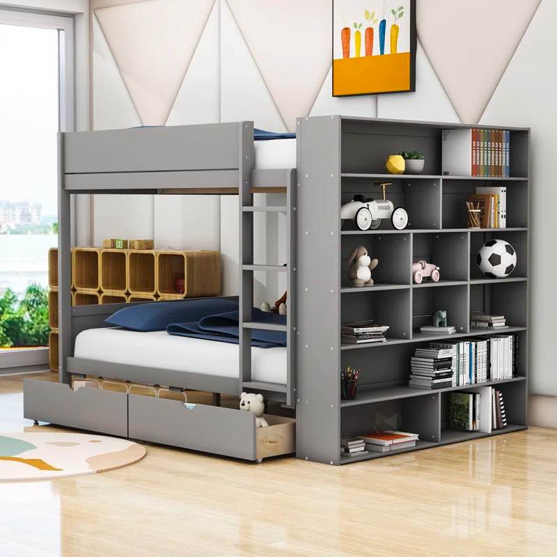 Janaye 2 Drawer Standard Bed with Shelves by Harriet Bee