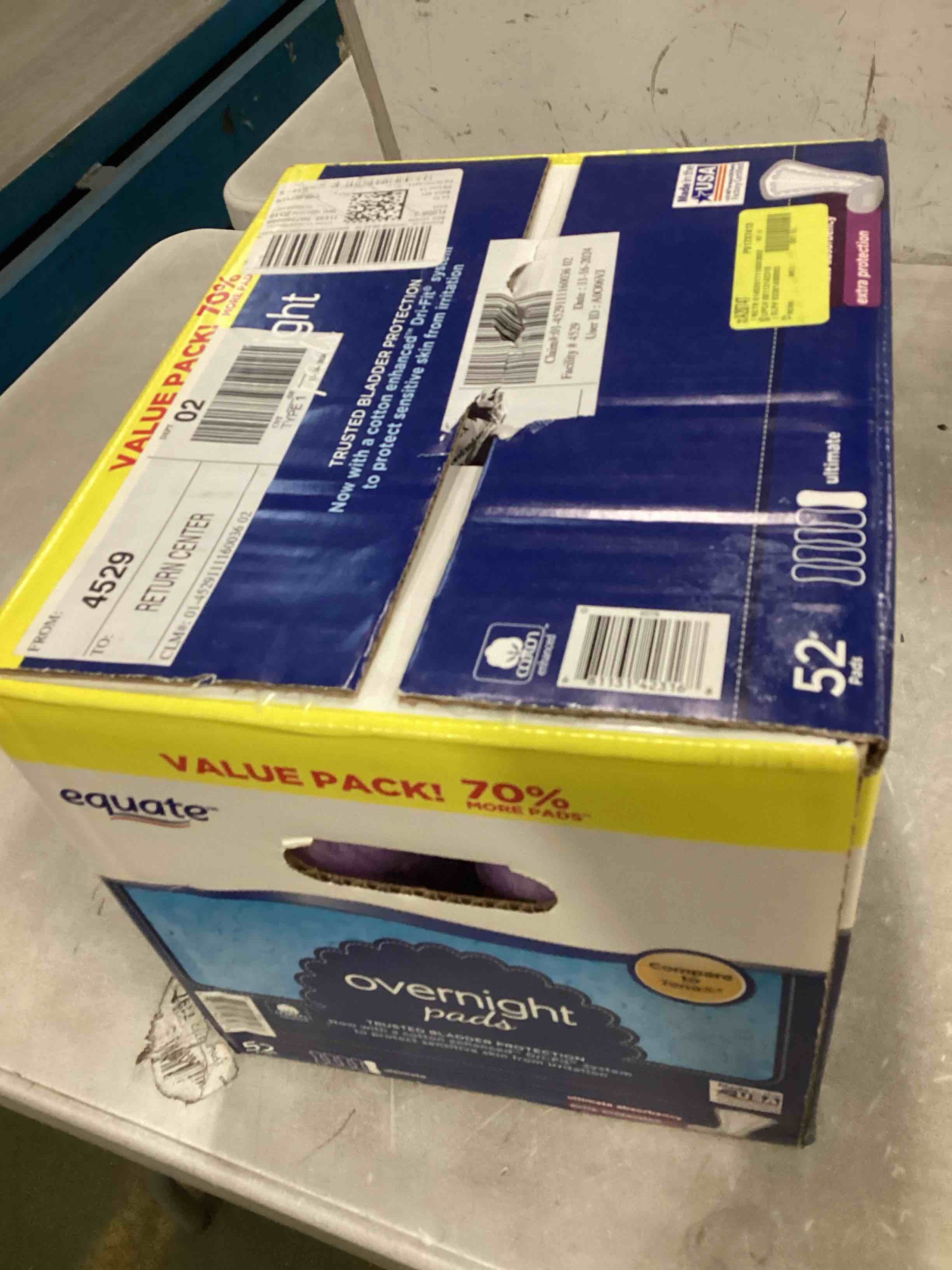 Condition photo showing New/Like New for Equate Women s Incontinence Pads  Overnight (52 Count)