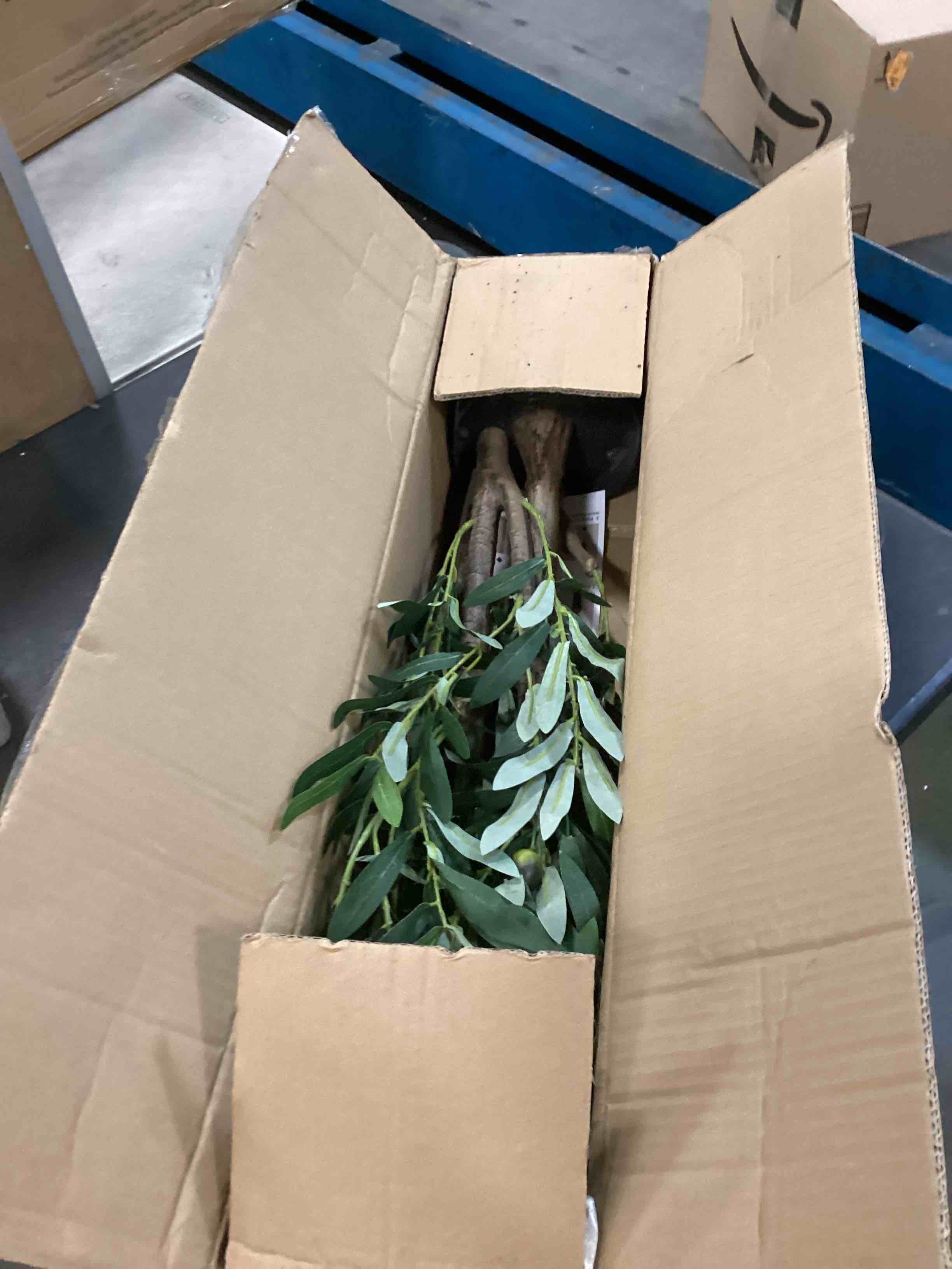 Condition photo showing Good Condition for Artificial Olive Tree, 5FT Tall Faux Olive Trees 60in Outdoor Fake Potted Silk Plant with Trunk and Realistic 536 Leaves and 20 Fruits for Modern Office Home Decor Indoor?1pack?