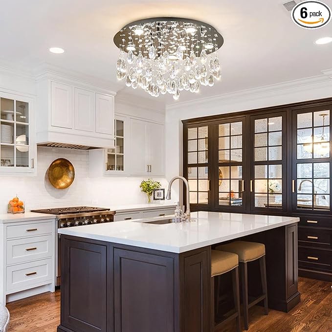 LED Modern Fandelier White Chandelier Crystal Spiral Sphere Rain Drop K9 Pendant Ceiling Light Fixture for Living Room Staircase Porch Hotel Hallway Foyer EntryWay 72" Height