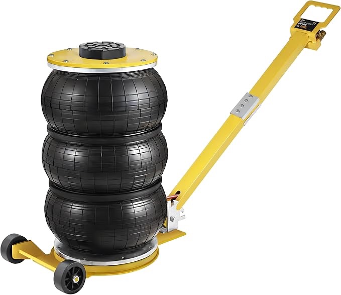 VEVOR Air Jack, 5 Ton/11000 ibs Triple Bag Air Jack, Airbag Jack with Six Steel Pipes, Lift up to 18.5 inch/470 mm, 3-5 s Fast Lifting Pneumatic Jack, with Adjustable Handle for Car, Garage, Repair