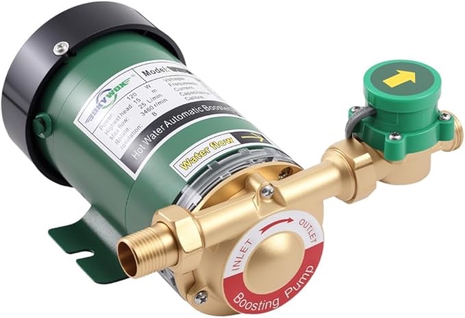 BOKYWOX Pompe d'appoint domestique automatique 110 V 120 W pour douche/machine  laver (W15GR-15A)