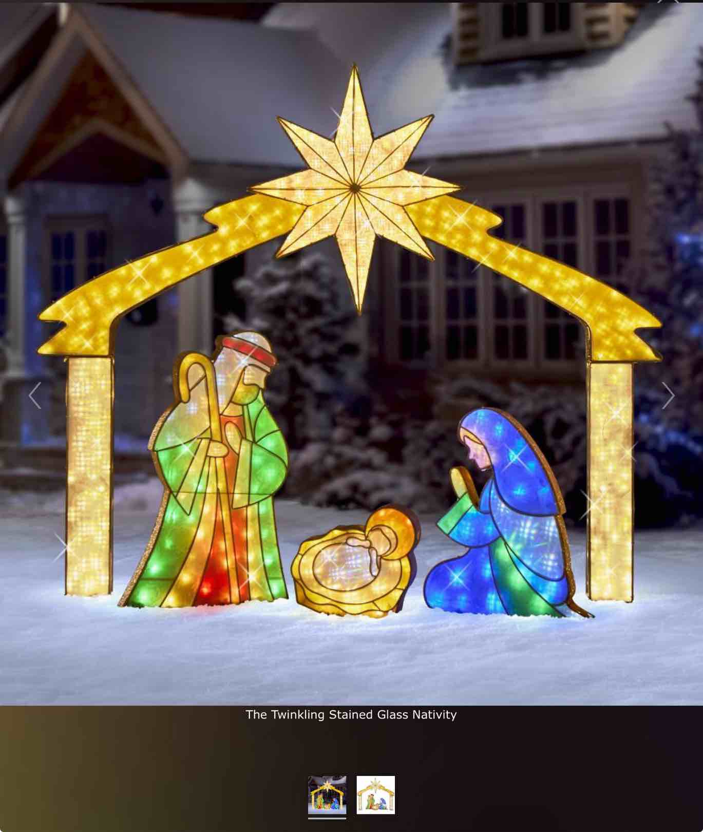 The Twinkling Stained Glass Nativity