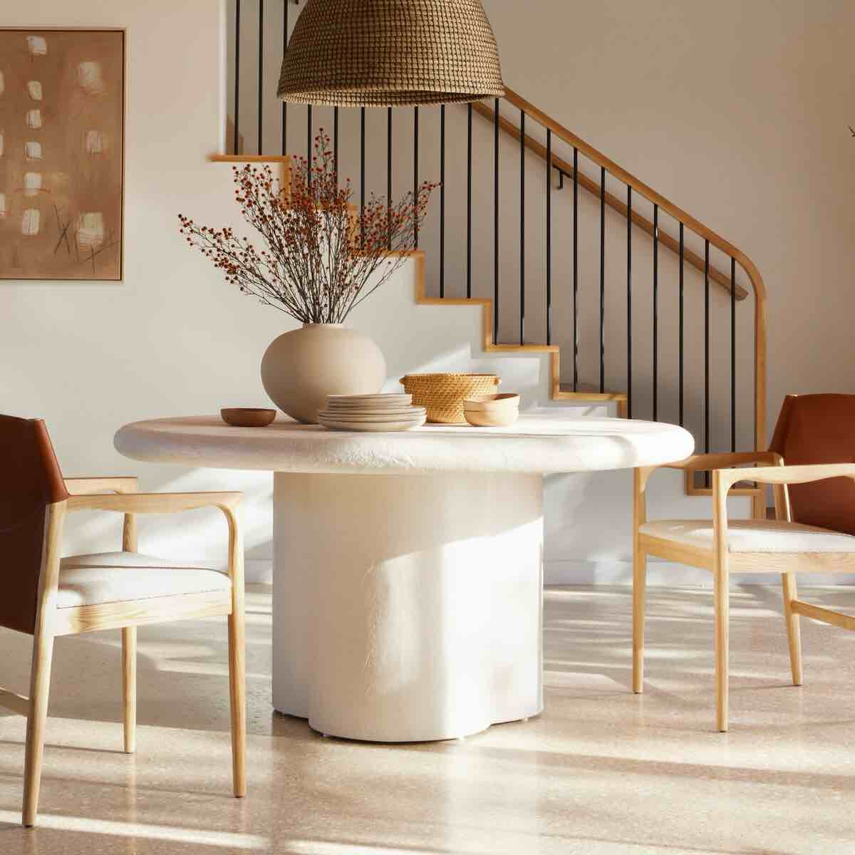 Grano Dining Table plaster molded * Base Only* 