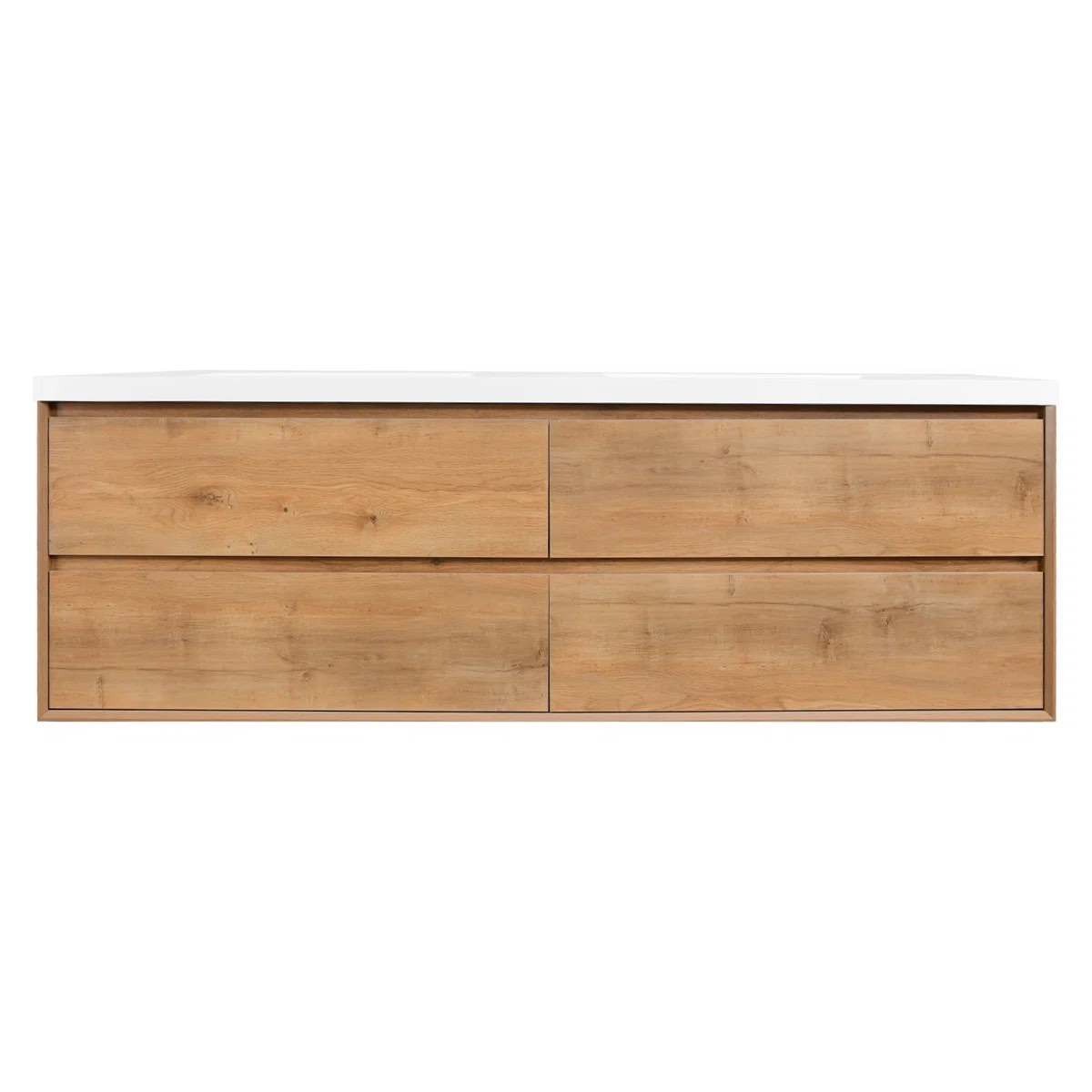 MISSING PIECES Babajide 84" Wall Mount Double Sink Bathroom Vanity With Top And Sinks