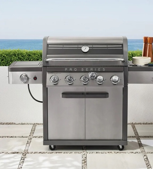 member’s mark pro series 5-burner gas grill with thermostatic control