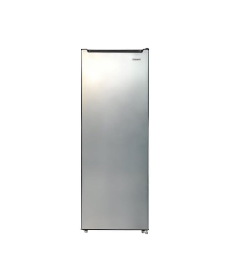 6.5 cu. ft. upright freezer with adjustable temperature, space-saving design, and 6 shelves – platinum silver - stainless steel look