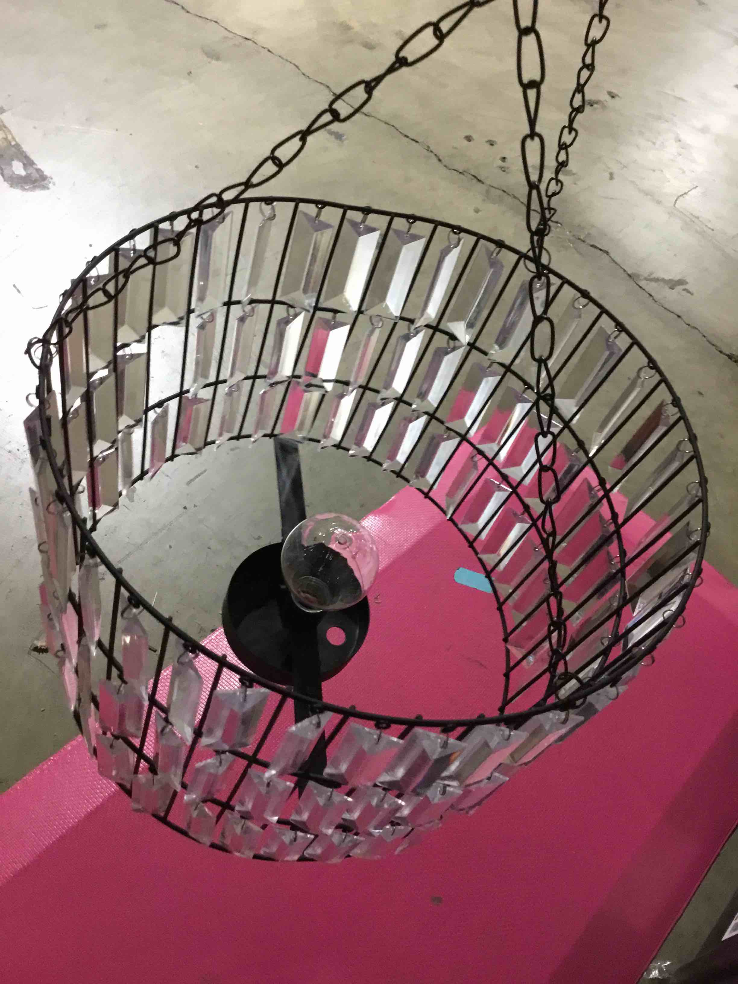 Condition photo showing As Is for (MISSING PCS) )GARDEN MEADOW LED LIGHTED REMOTE CONTROLLED CHANDELIER 