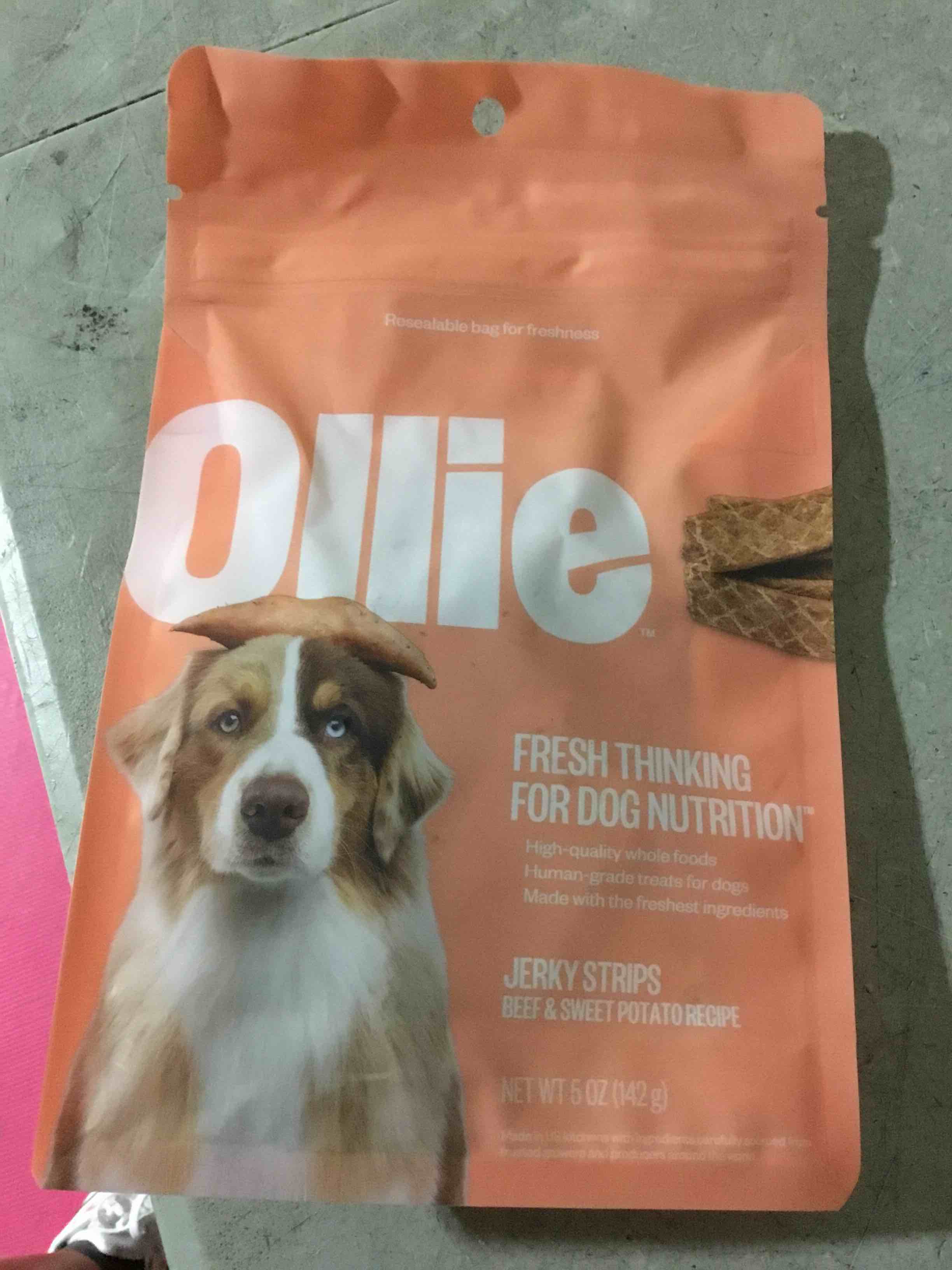 Condition photo showing Good Condition for Ollie Beef & Sweet Potato Jerky Dog Treats, 5 oz All Natural, Healthy Snacks, Made with Real Meat, Human Grade, for Dogs 1 pcs 