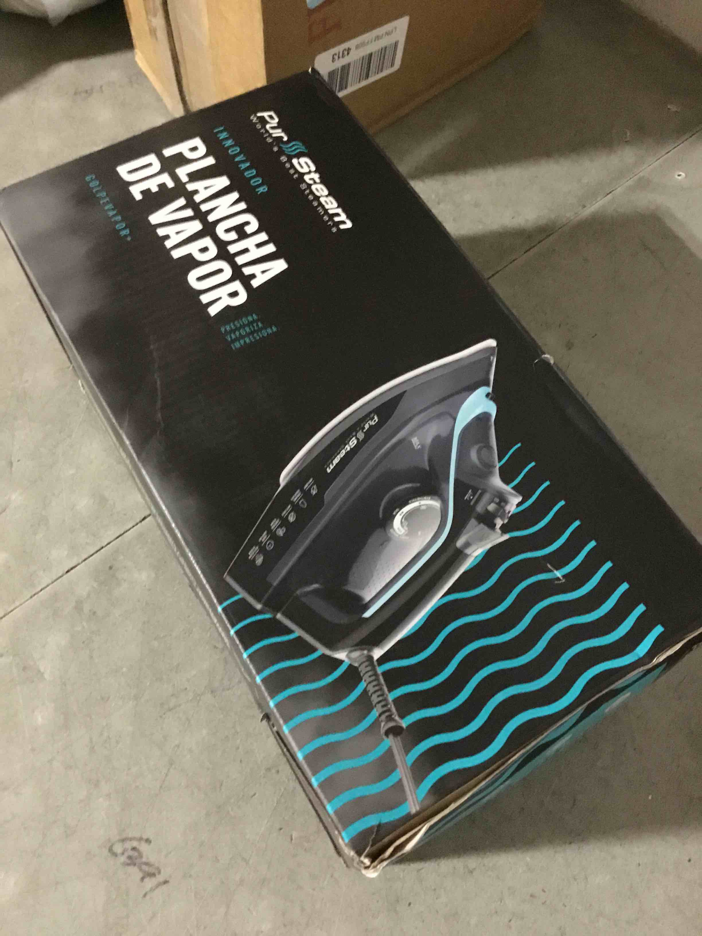 Condition photo showing As Is for PurSteam SteamTech Elite 1750W Steam Iron, Digital Temp Control & LED Display, Ceramic Soleplate, Adjustable Steam, Self-Clean, Anti-Calc, Anti-Drip, Auto Shut-Off