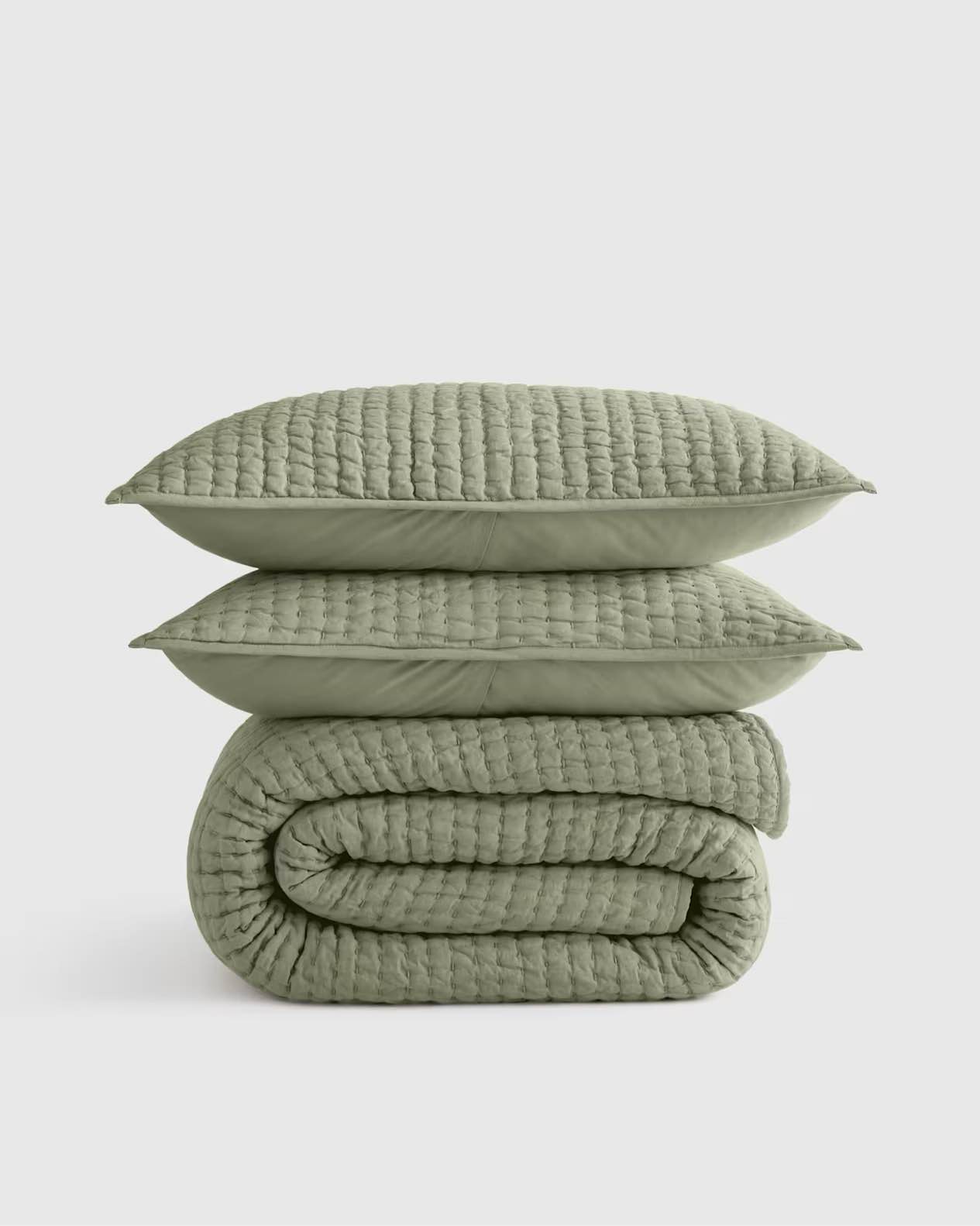 European Linen Cotton Stitch Quilt Set size king (ONLY COVERS FOR PILLOWS)