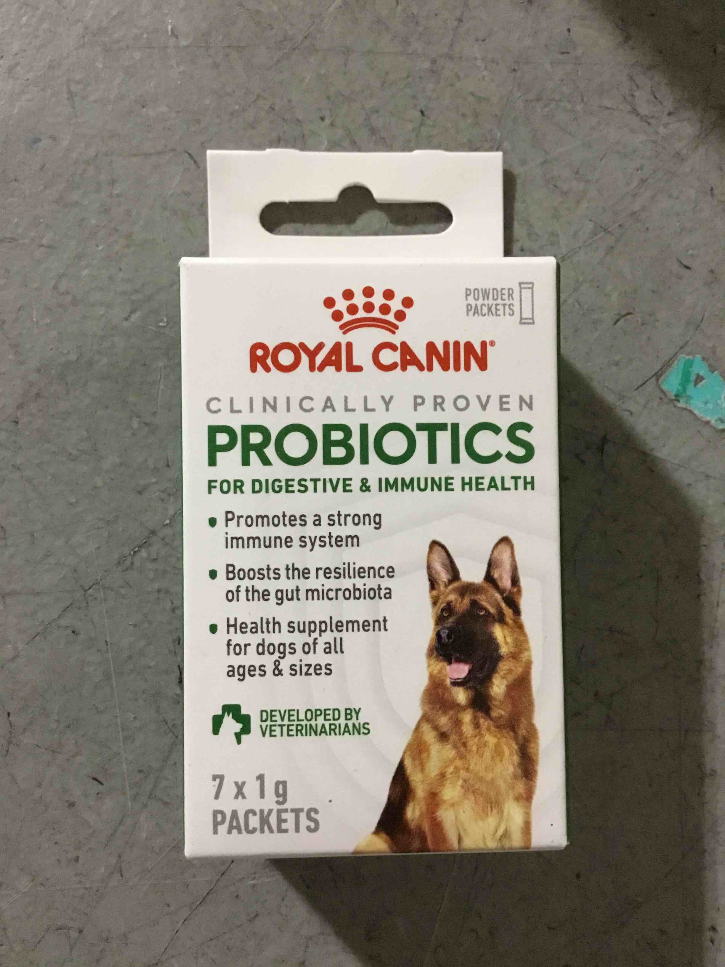 Condition photo showing New/Like New for (BB 07/APR/2026) 98 counts, 14 packs 7x1g  Royal Canin Probiotics for Dogs Digestive and Immune Health Powder Supplement for Dogs of All Ages, 7 x 1g  packets, 14 packs 98 counts