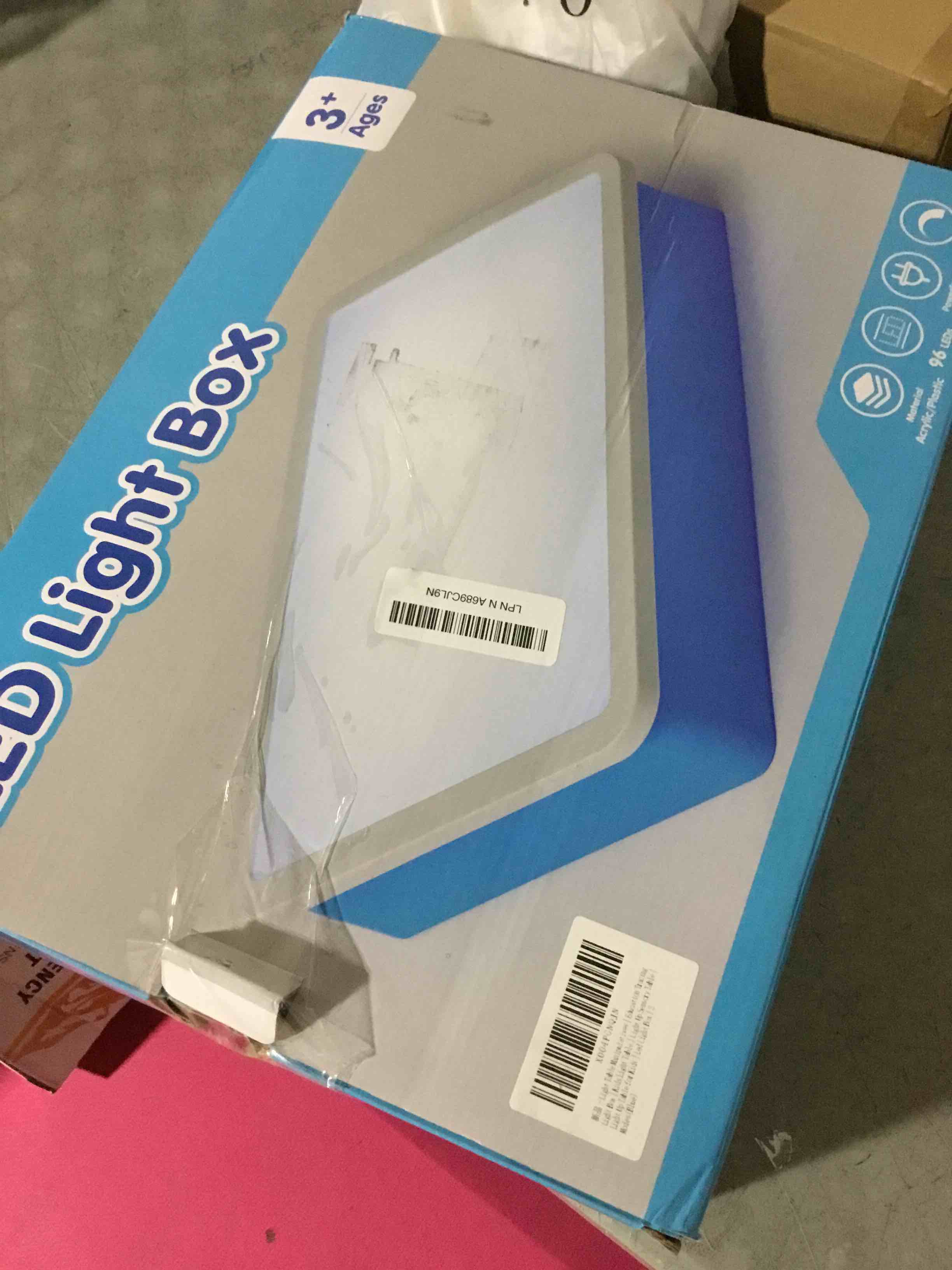 Condition photo showing Good Condition for (ONLY BOX)LED Light Up Table for Kids, Shine Bright Light Box with 10 Levels & 3 Color Modes, Portable Dimmable Box for Tracing, Magna-Tiles, Art & Education, Fits IKEA Flisat Table, Home & Classroom(16" Blue)