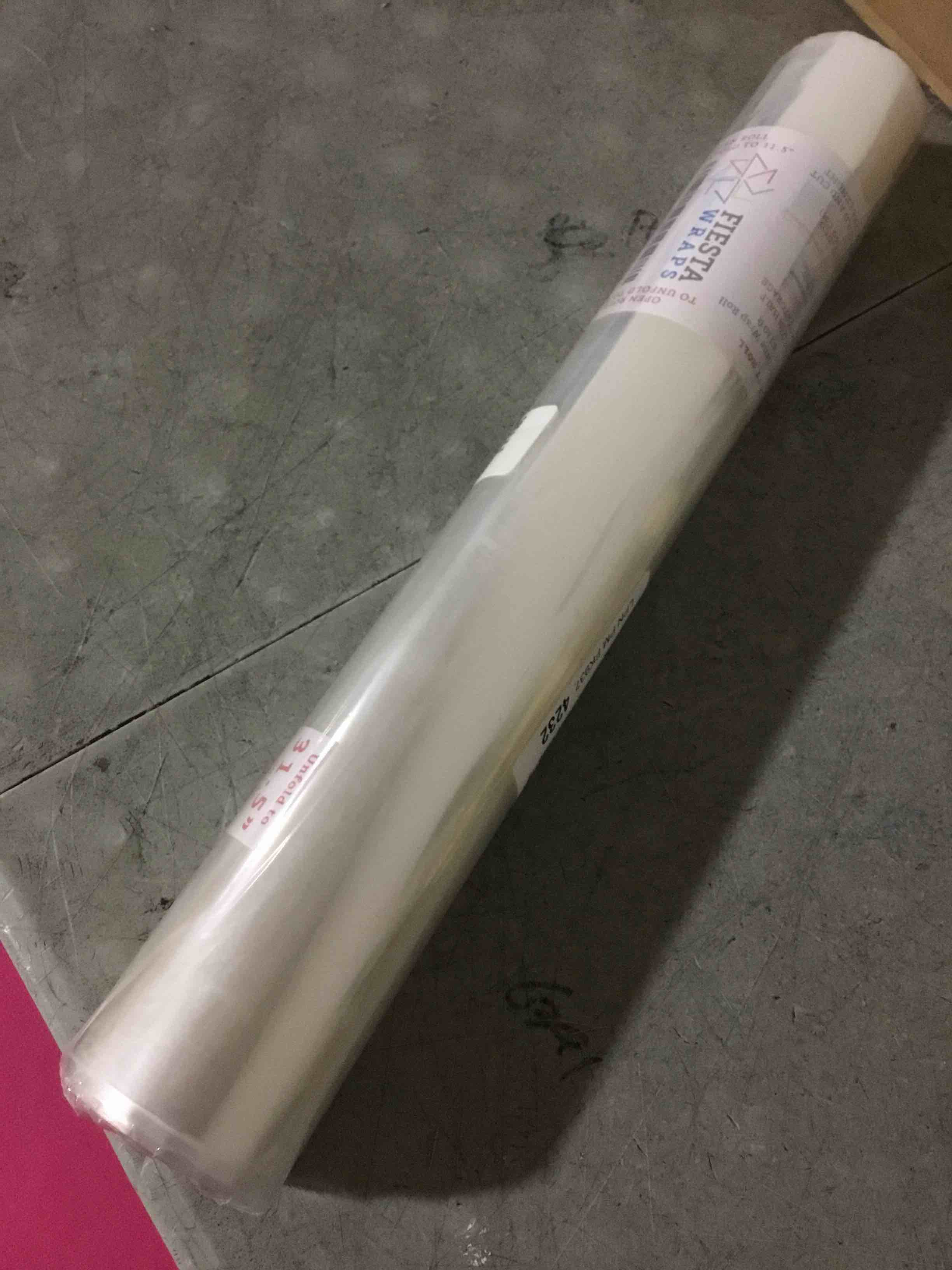 Condition photo showing New/Like New for FIESTA WRAPS Clear Cellophane Wrap Roll (31.5 in x 110 ft) - Cellophane Roll - Clear Wrapping Paper to Wrap Gift Baskets - Gift Basket Wrapping Supplies - Papel Celofán Transparente 31.5 in x 110 ft (Pack of 1)