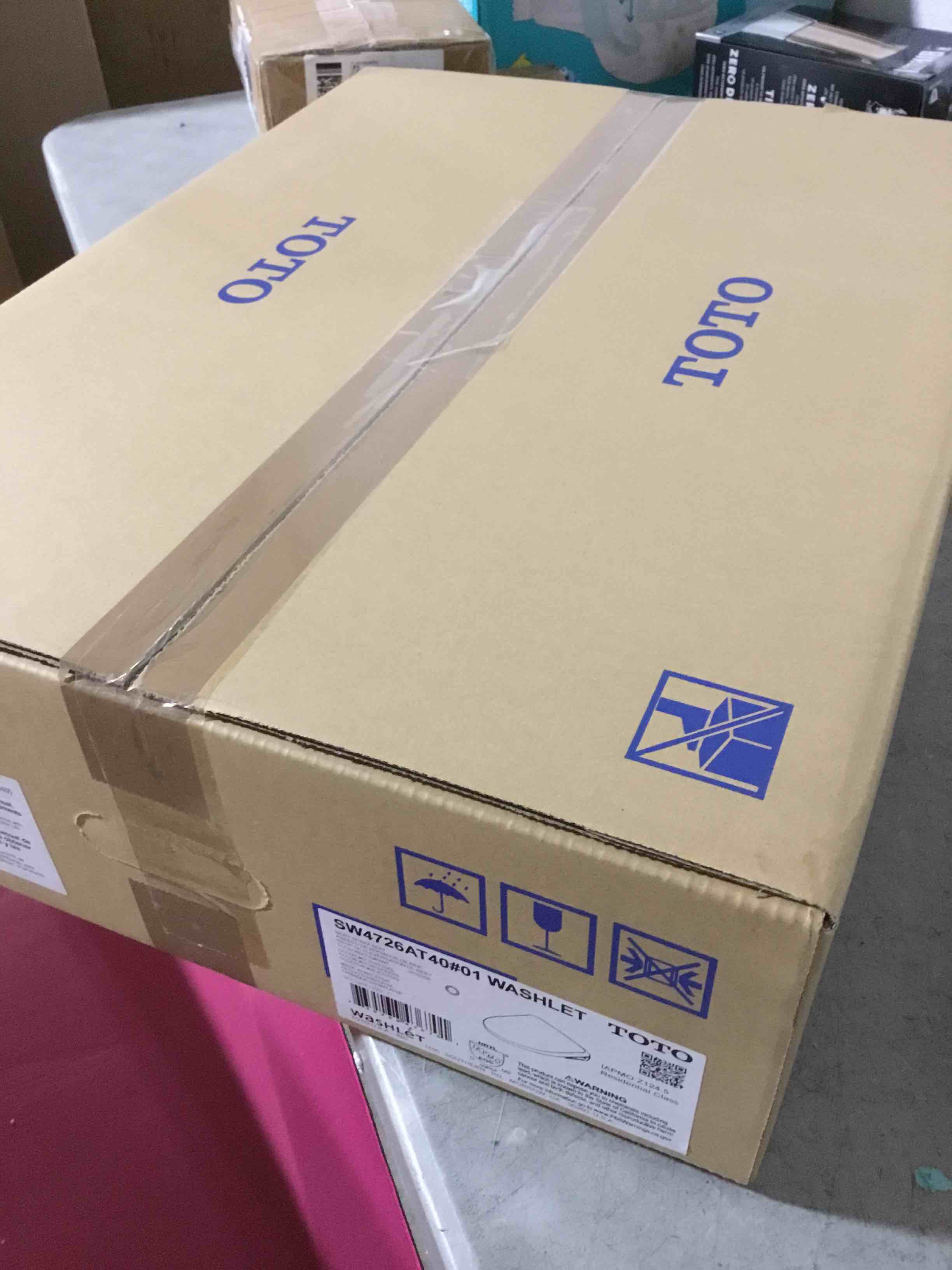 Condition photo showing New/Like New for (IT’S THE TOILET SEAT ) TOTO® WASHLET®+ S7 Electronic Bidet Toilet Seat with EWATER+® Bowl and Wand Cleaning and Contemporary Lid, Elongated, Cotton White - SW4726AT40#01 Cotton White Elongated Contemporary Lid