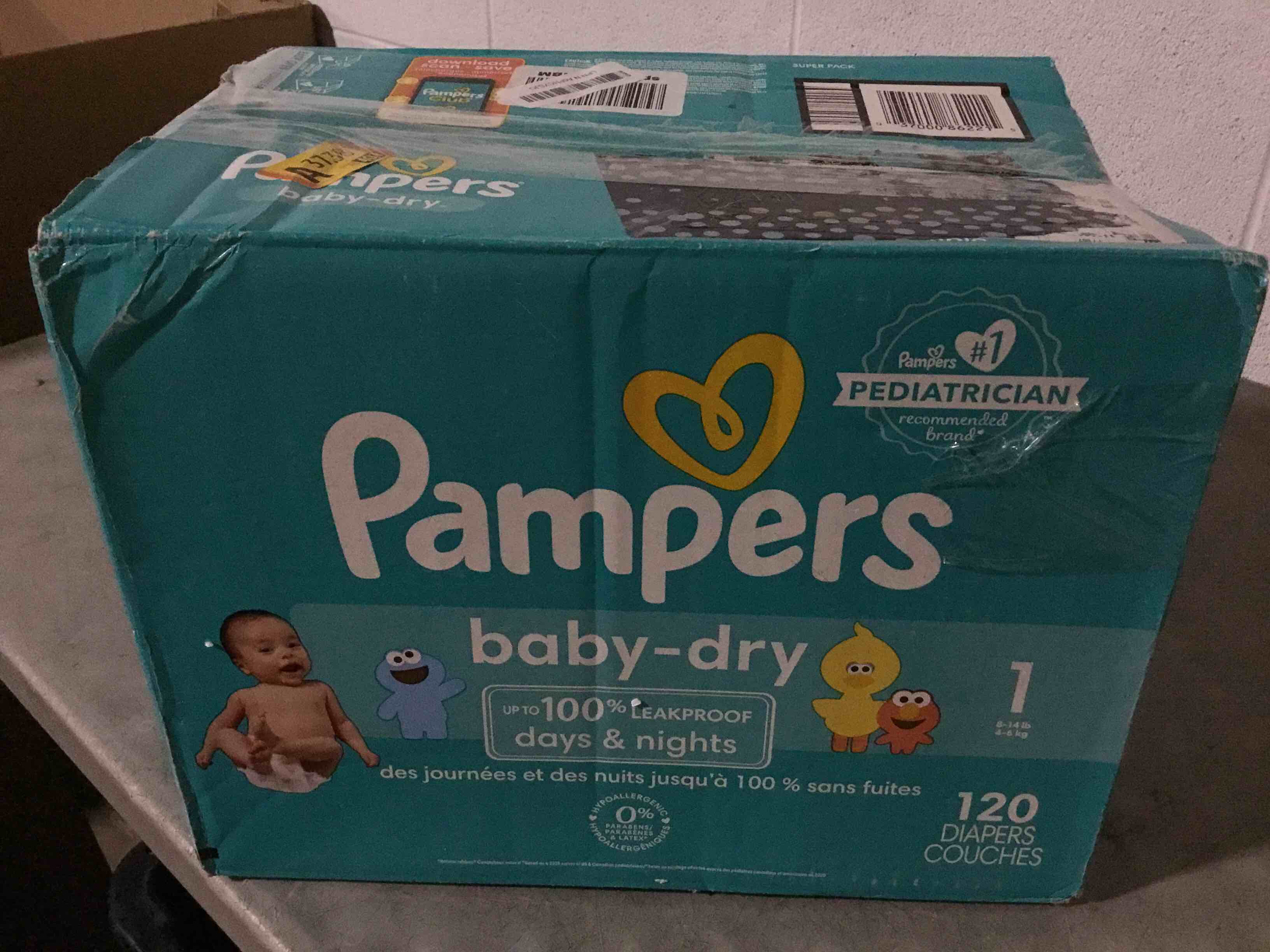 Condition photo showing New/Like New for Pampers Swaddlers Diapers, Size 1 (8-14 lbs), 120 Count, Absorbent, Keeps Baby Dry and Comfortable, Skin Safe Disposable Baby Diaper (Packaging May Vary) Size 1 120