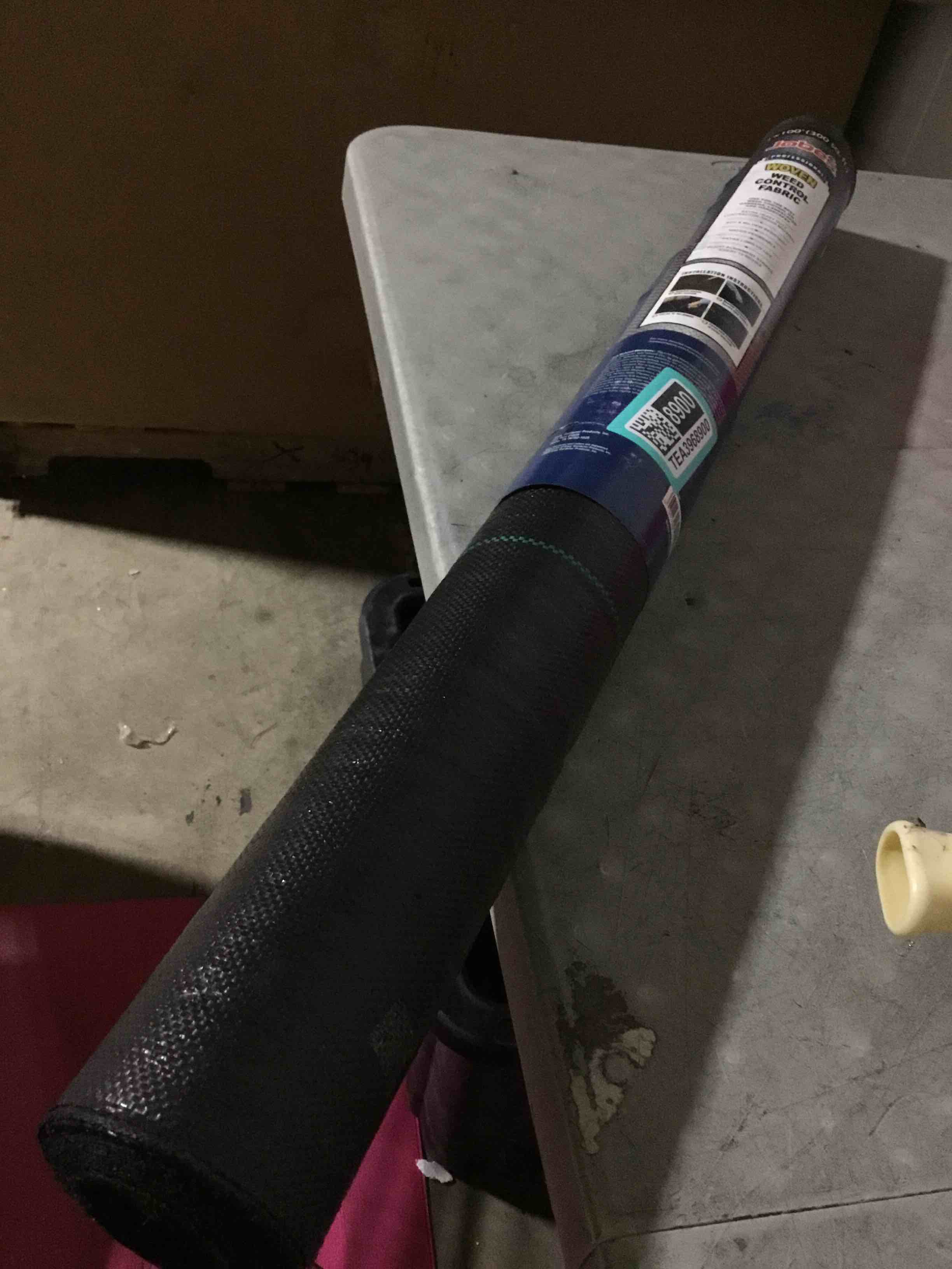 Condition photo showing New/Like New for weed control fabric, used for the best weed control on gardens, landscapes and hardscapes