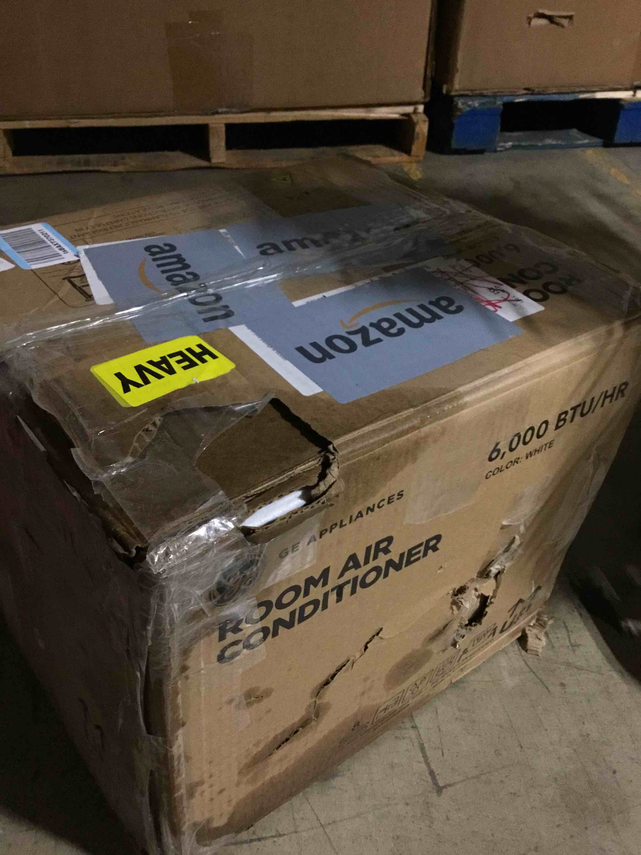 Condition photo showing As Is for GE Window Air Conditioner Unit, 6,000 BTU for Small Rooms up to 250 sq ft. with Adjustable Fan and Cooling Settings, Perfect for Small Bedroom or Living Room, Easy Install Kit Included, White New 6,000 BTU Electronic Controls White