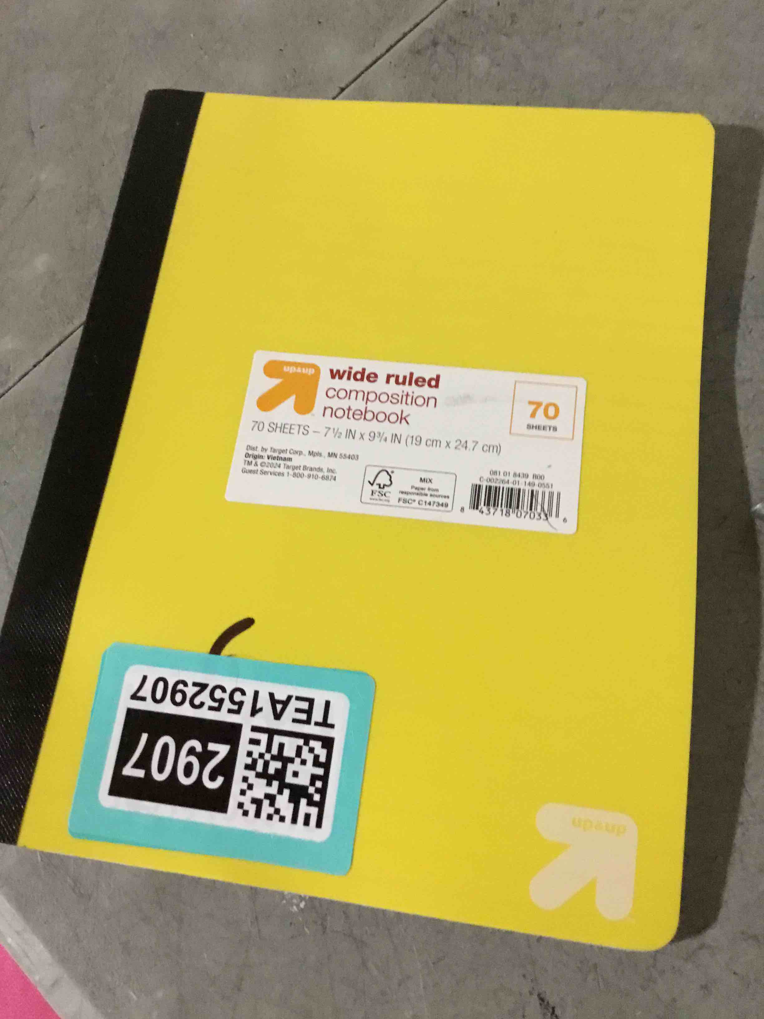 Condition photo showing As Is for 1pc Composition Notebook Wide Ruled (Colors May Vary)