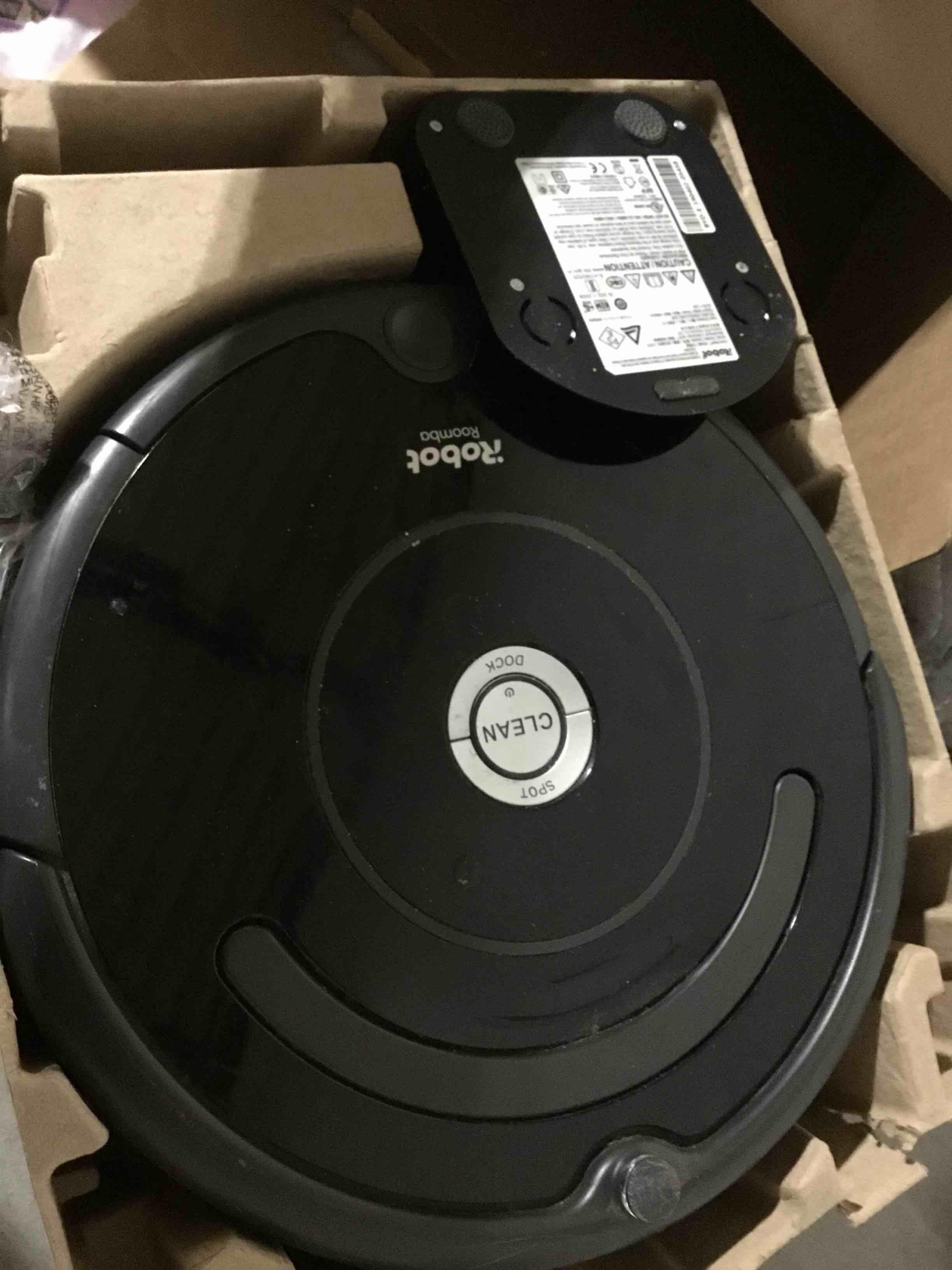 Condition photo showing As Is for (USED) iRobot Roomba 17070 Black Auto Charging Robotic Vacuum