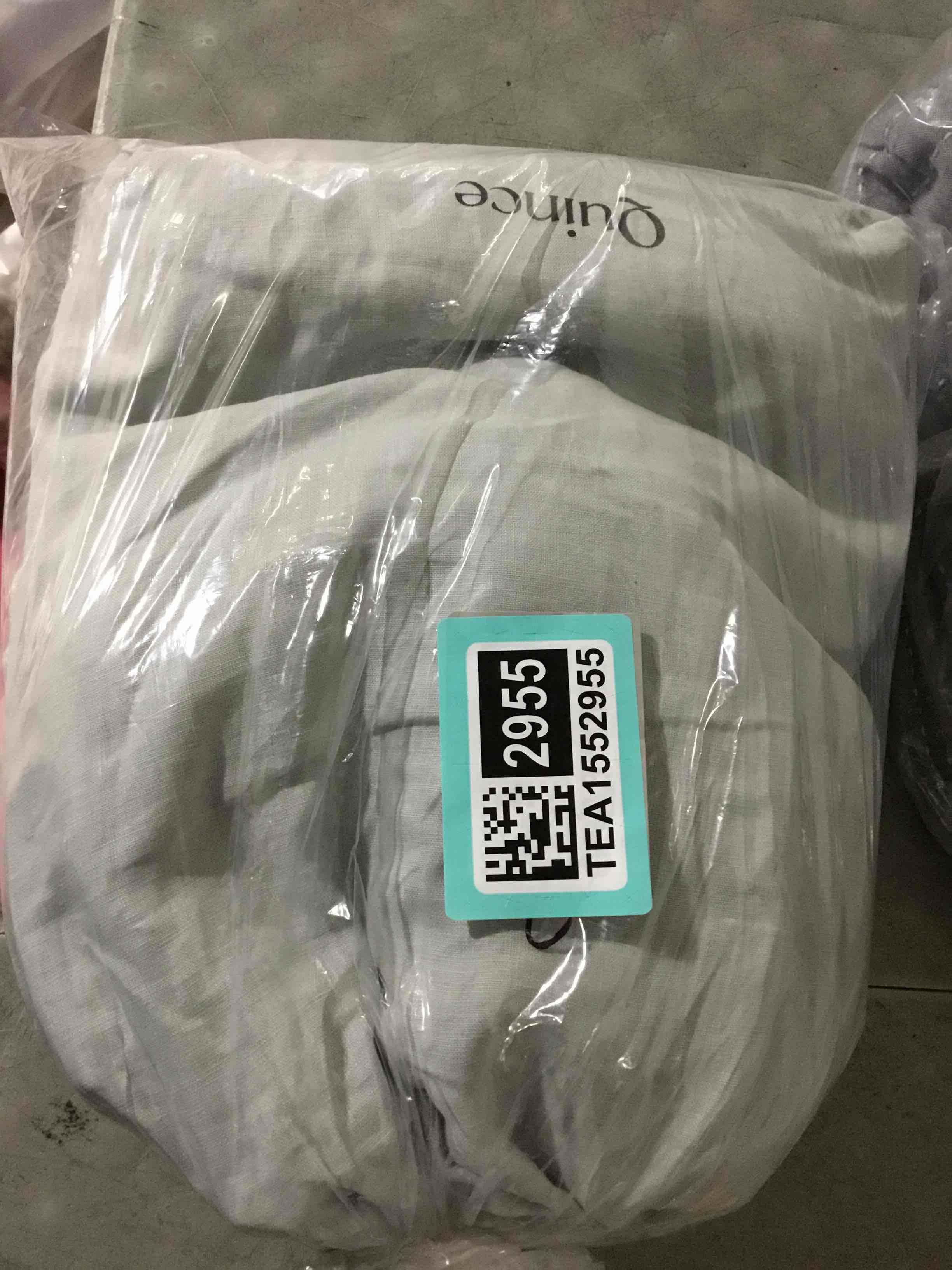 Condition photo showing As Is for (USED) European Linen Duvet Cover Set, Queen, Mist