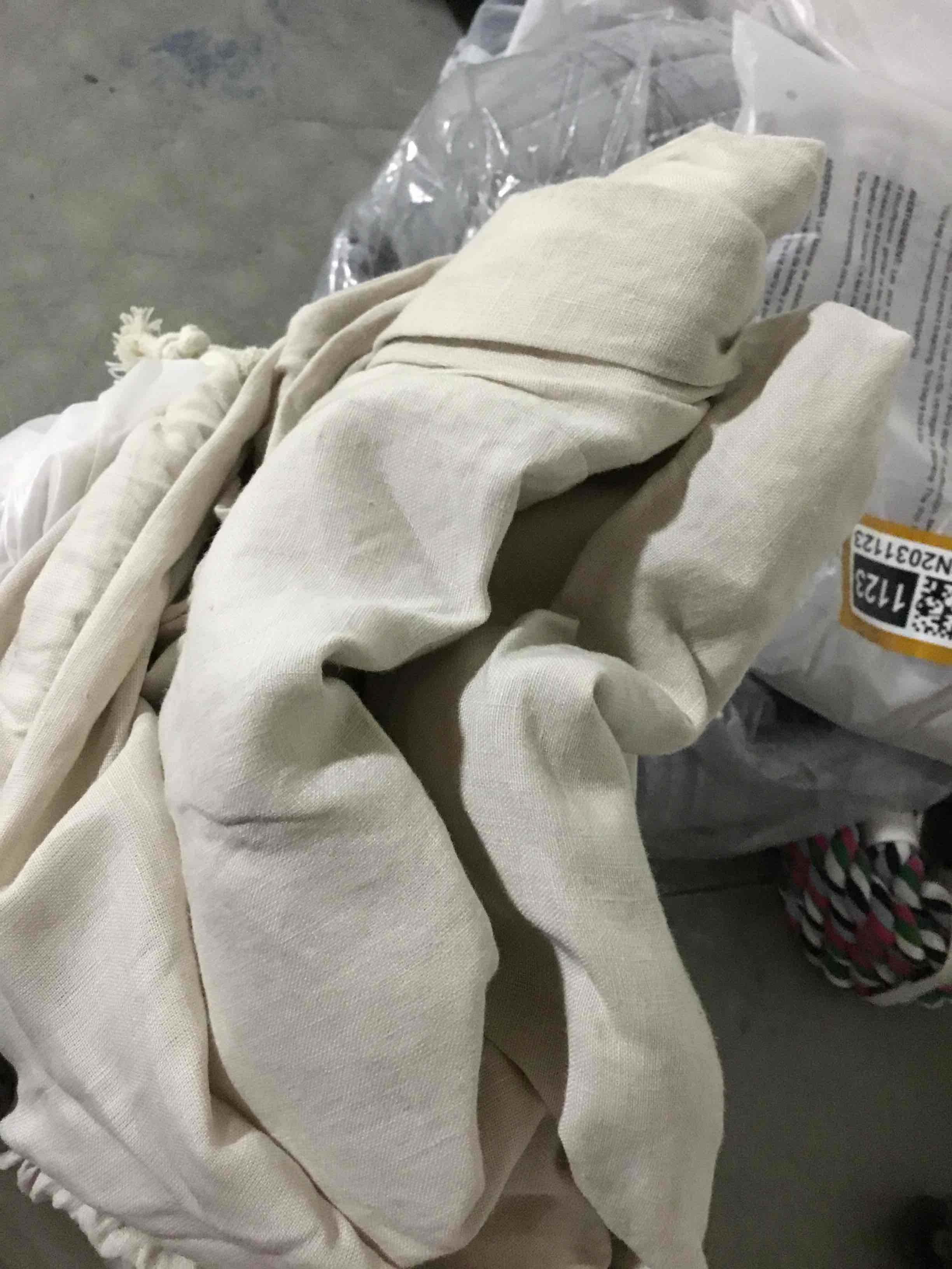 Condition photo showing As Is for European Linen Duvet Cover Set, Full/Queen, Sand