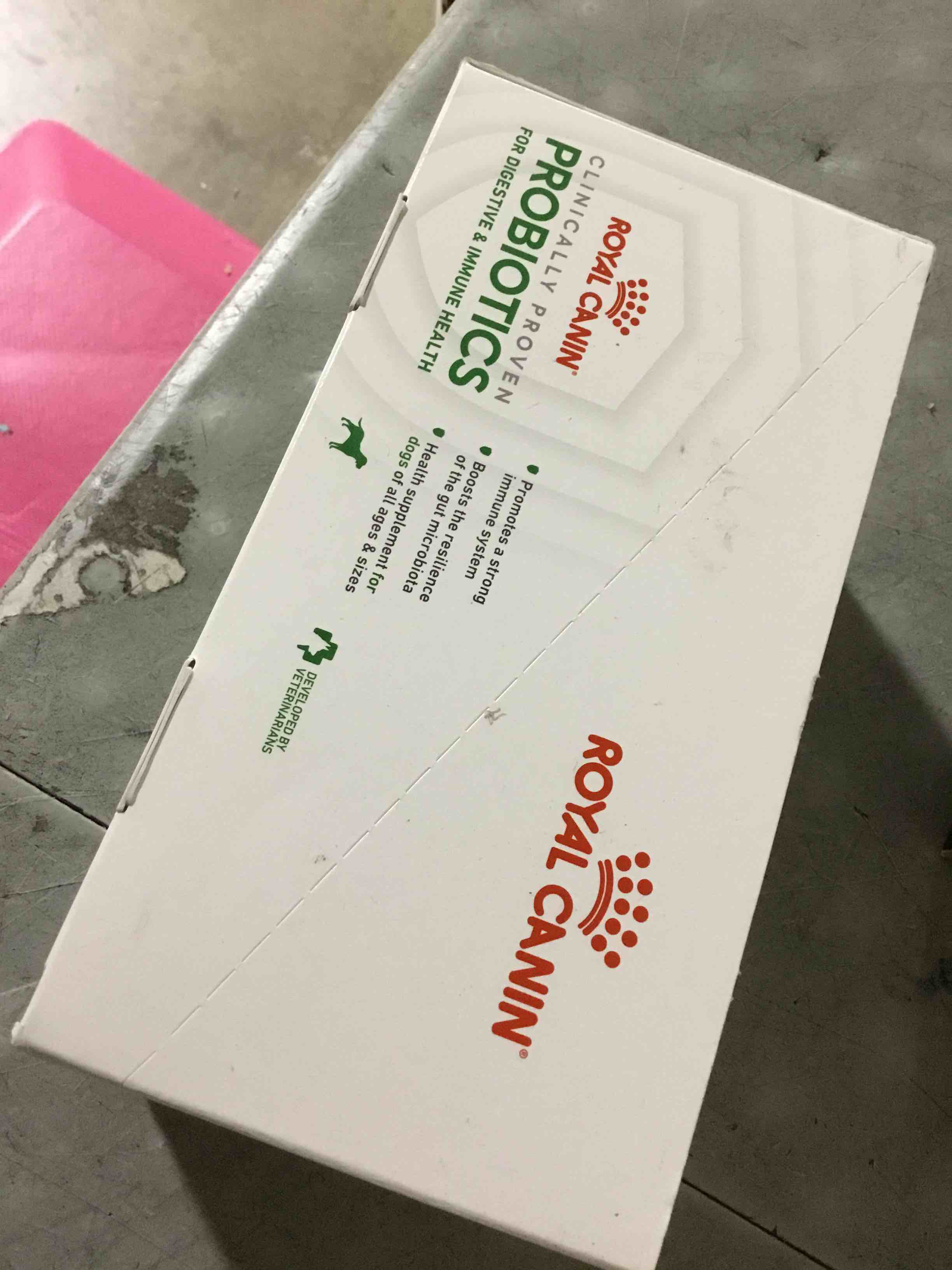 Condition photo showing New/Like New for (BB 07 APR 2026) Royal Canin Probiotics for Dogs Digestive and Immune Health Powder Supplement for Dogs of All Ages, 14 pack of 7-1g 98 counts 