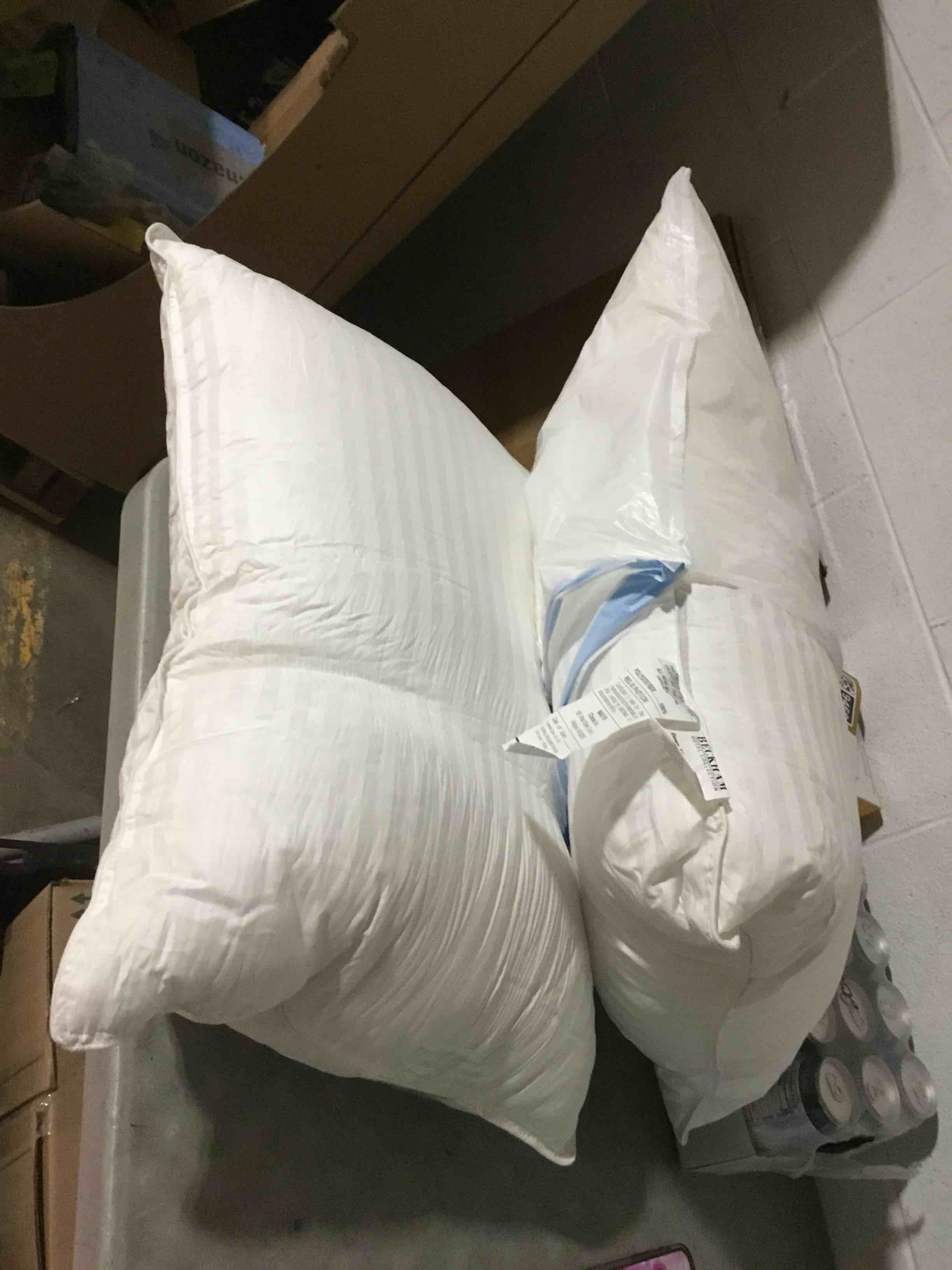 Condition photo showing As Is for beckham hotel collection bed pillows standard (20 in x 28in) set of 2 - original soft down alternative pillow for sleeping - soft support for back, stomach or side sleepers