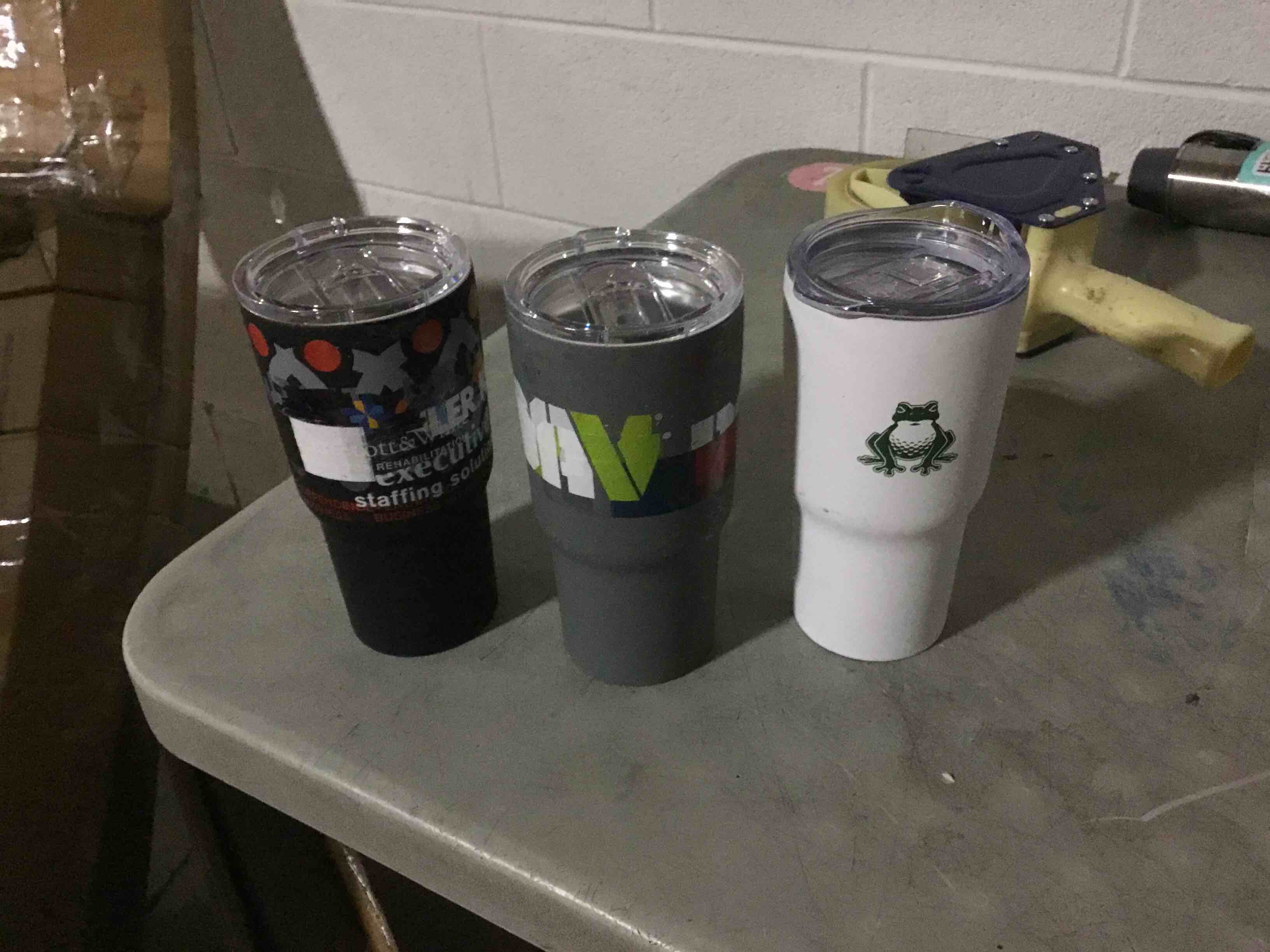Condition photo showing New/Like New for (3 pack of assorted stainless steel tumblers