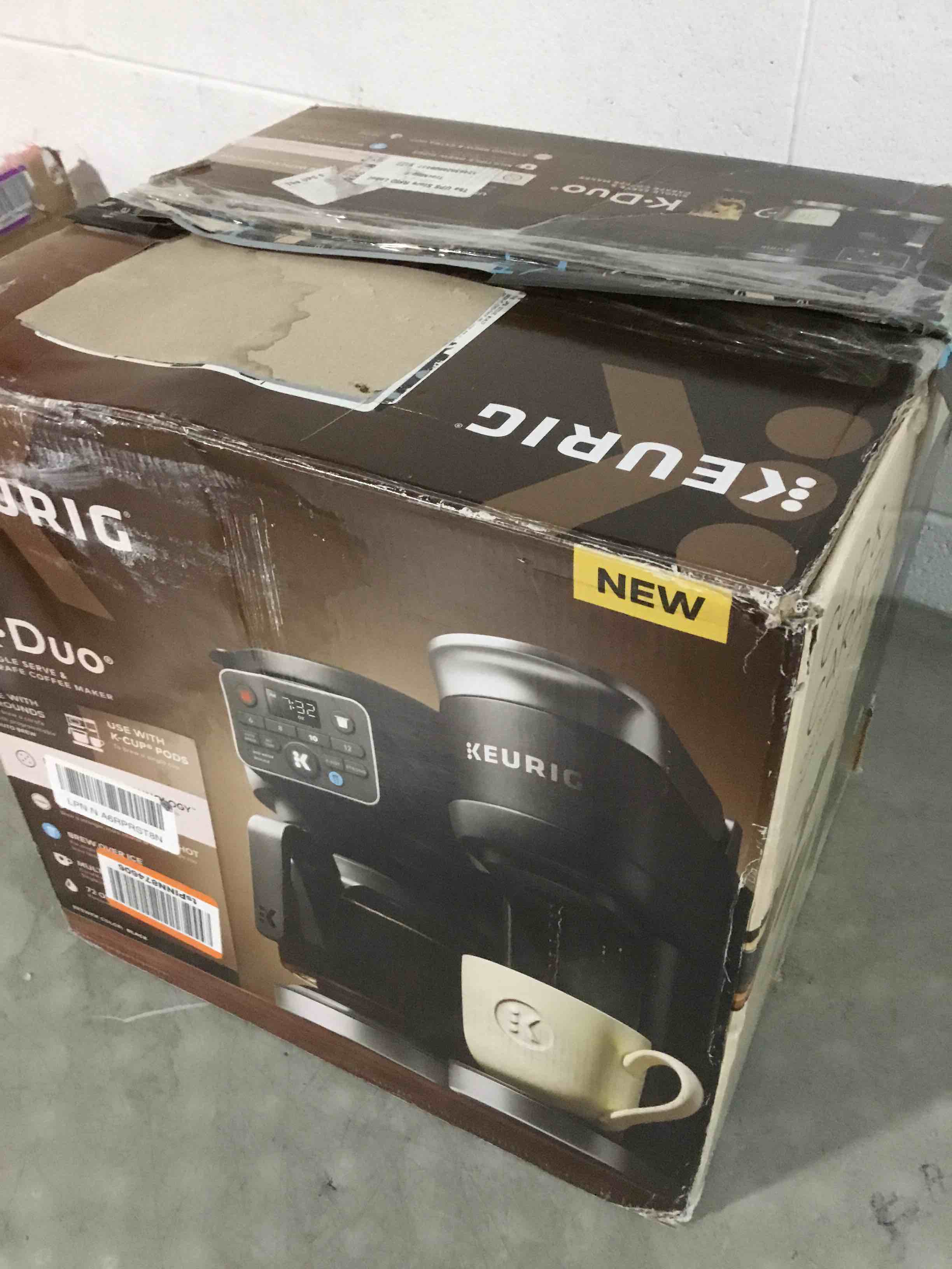 Condition photo showing As Is for keurig k-duo hot & iced single serve & carafe coffee maker, multistream technology, 72oz reservoir (gen 2)