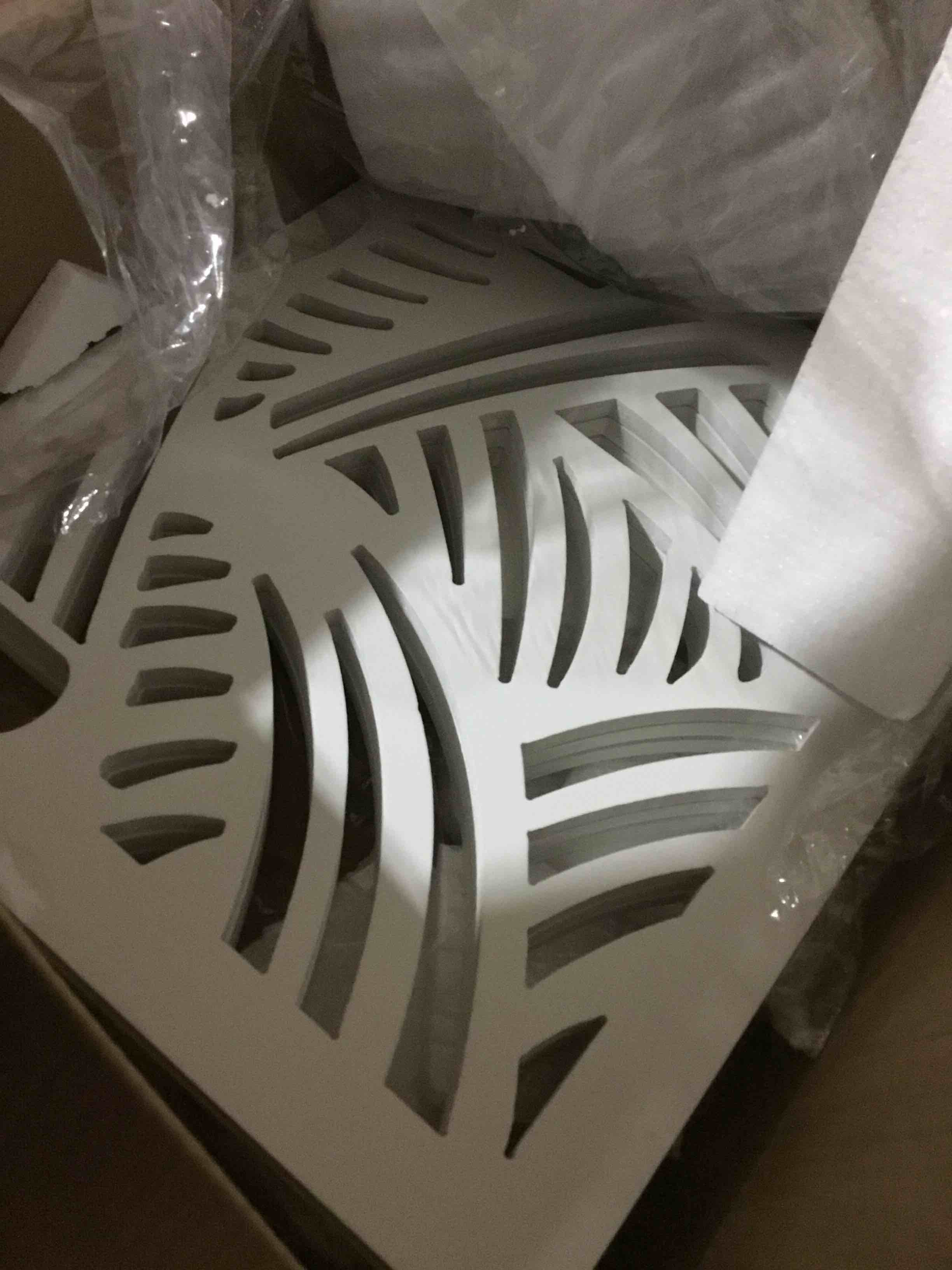 Condition photo showing As Is for (similar) adjustable 3 section indoor/outdoor wood lattice criss cross pet gate 