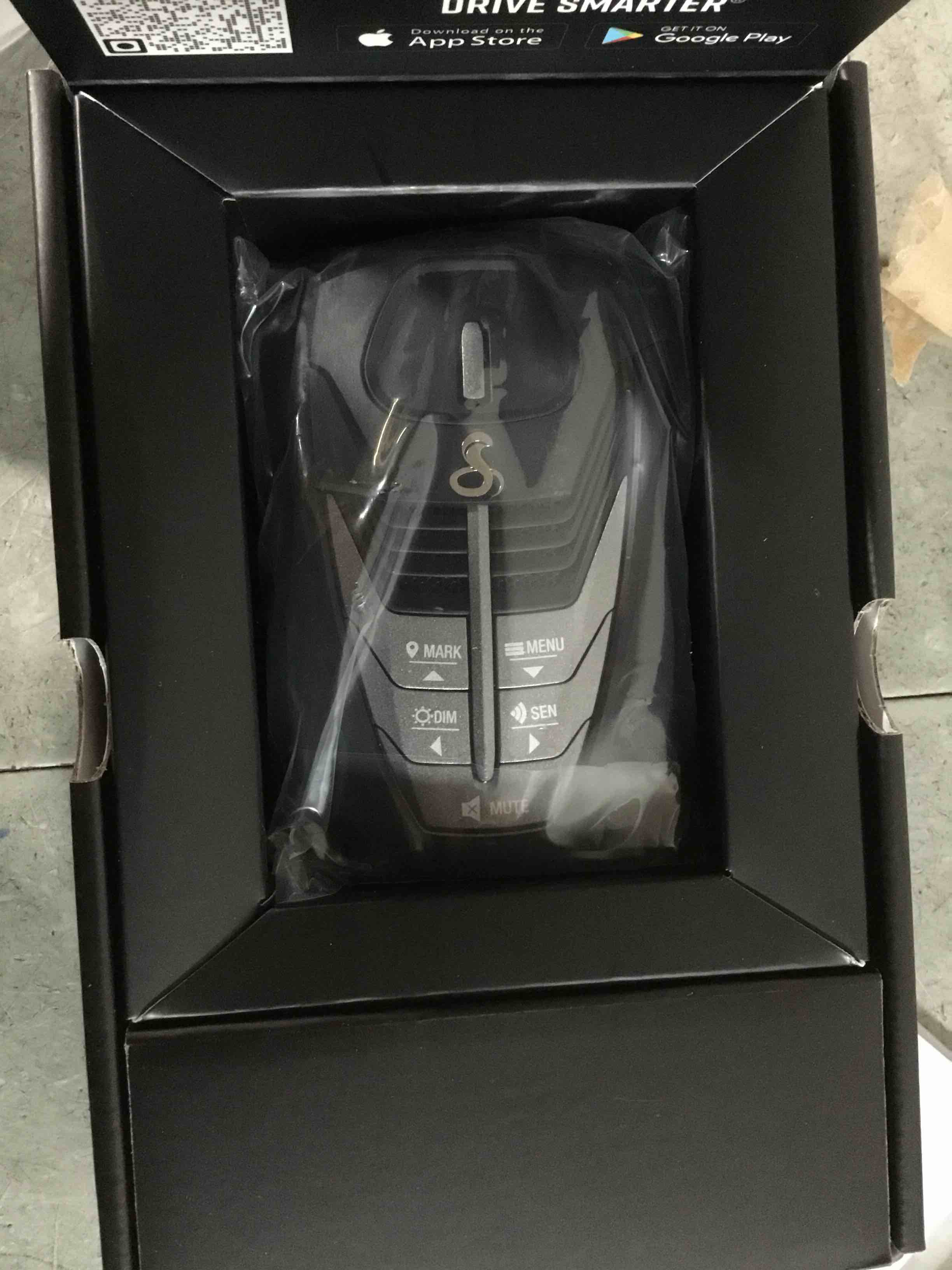 Condition photo showing New/Like New for cobra rad 480i laser radar detector – long range detection, bluetooth, apple carplay and android auto compatible, lasereye front and rear detection, digital signal processing, black