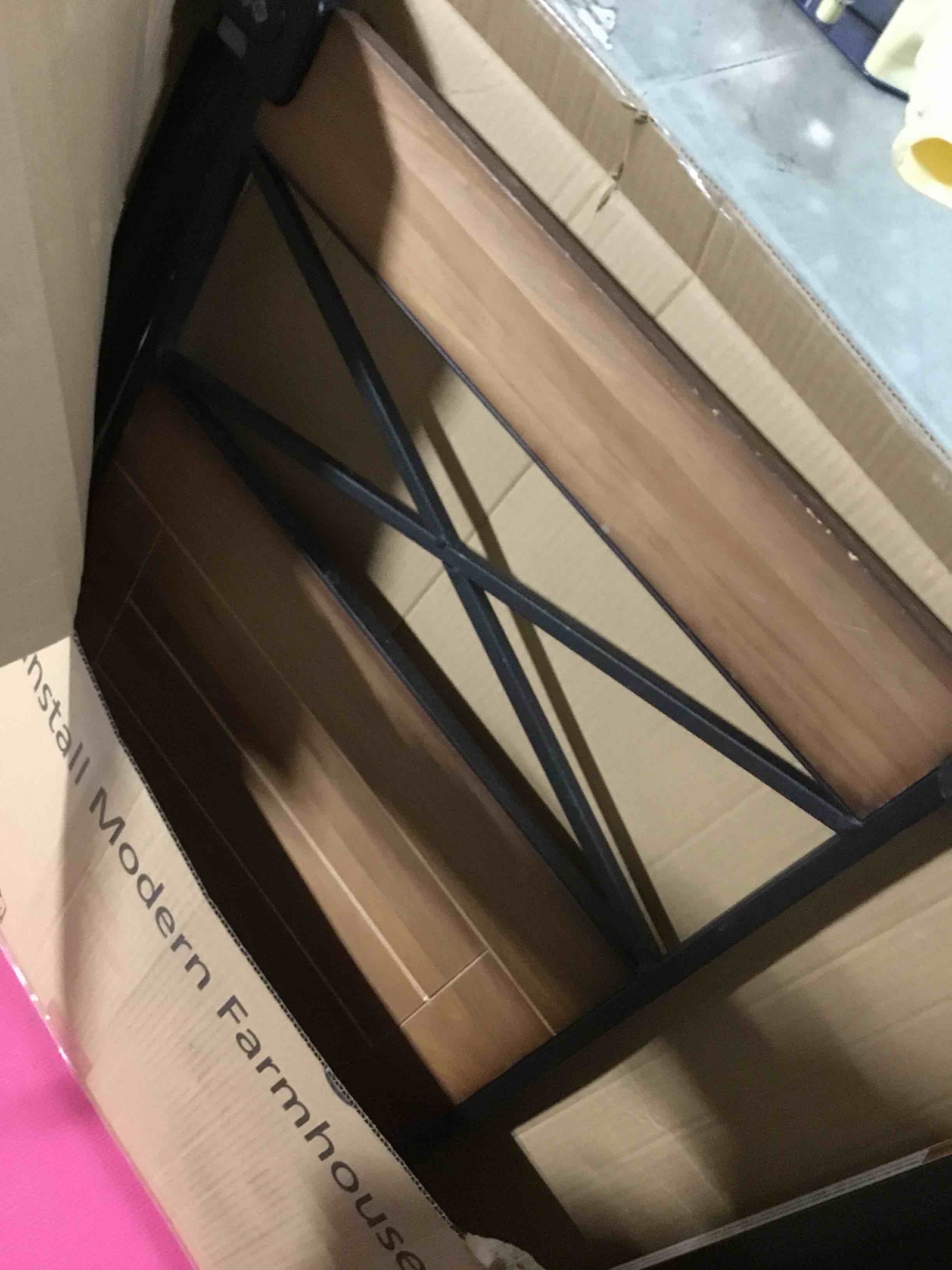 Condition photo showing As Is for safety 1st adjustable baby gate for doorways, modern farmhouse style gates for pets, toddlers, babies, children, wood