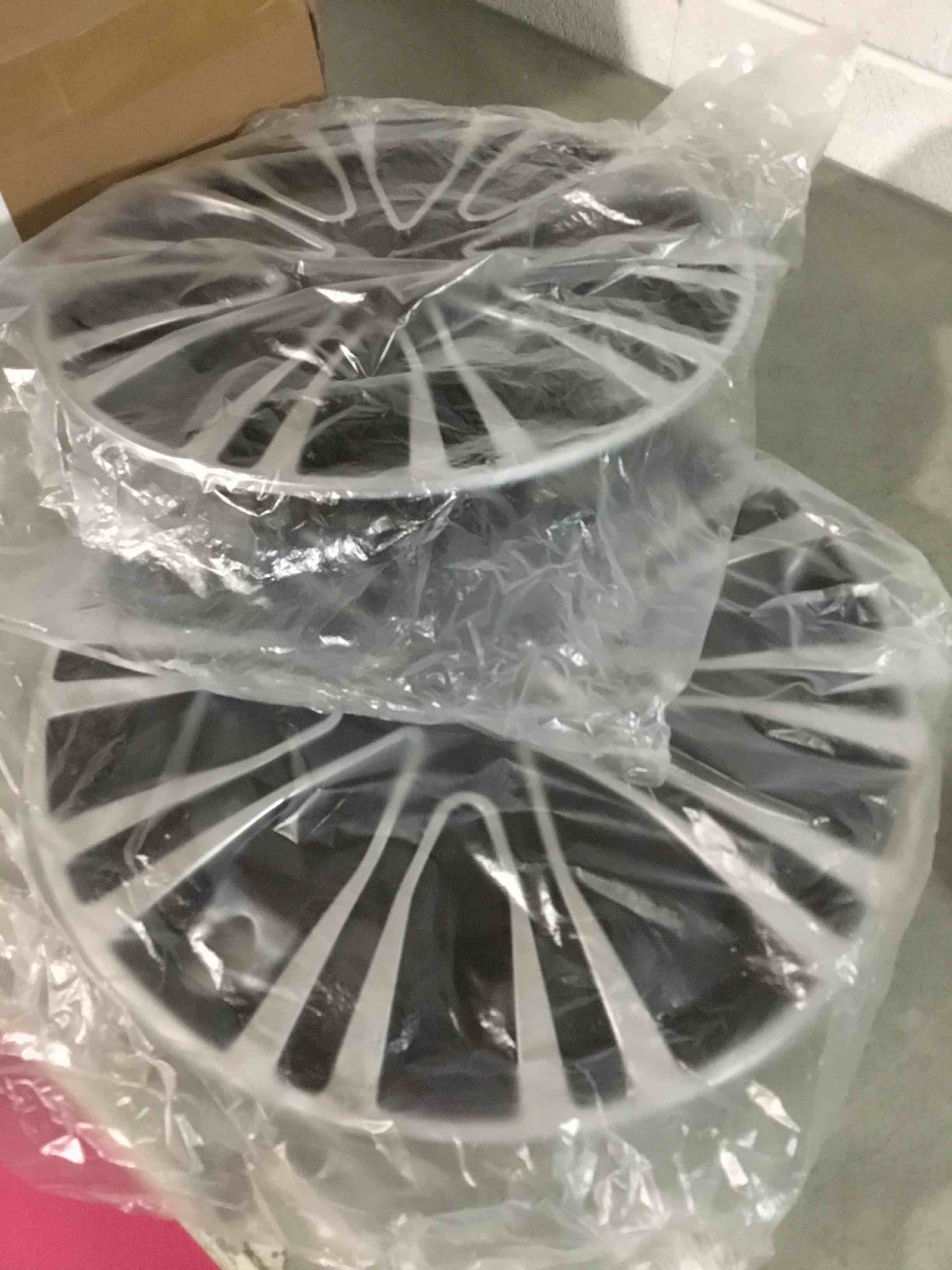 Condition photo showing As Is for (only 2 pcs) hubcap wheel cover replacement r14 hub caps universal-fit steel wheel rim cover abs material exterior accessories for car truck suv -set of 2?14-inch?silver-black? bk-silver-black 14-inch