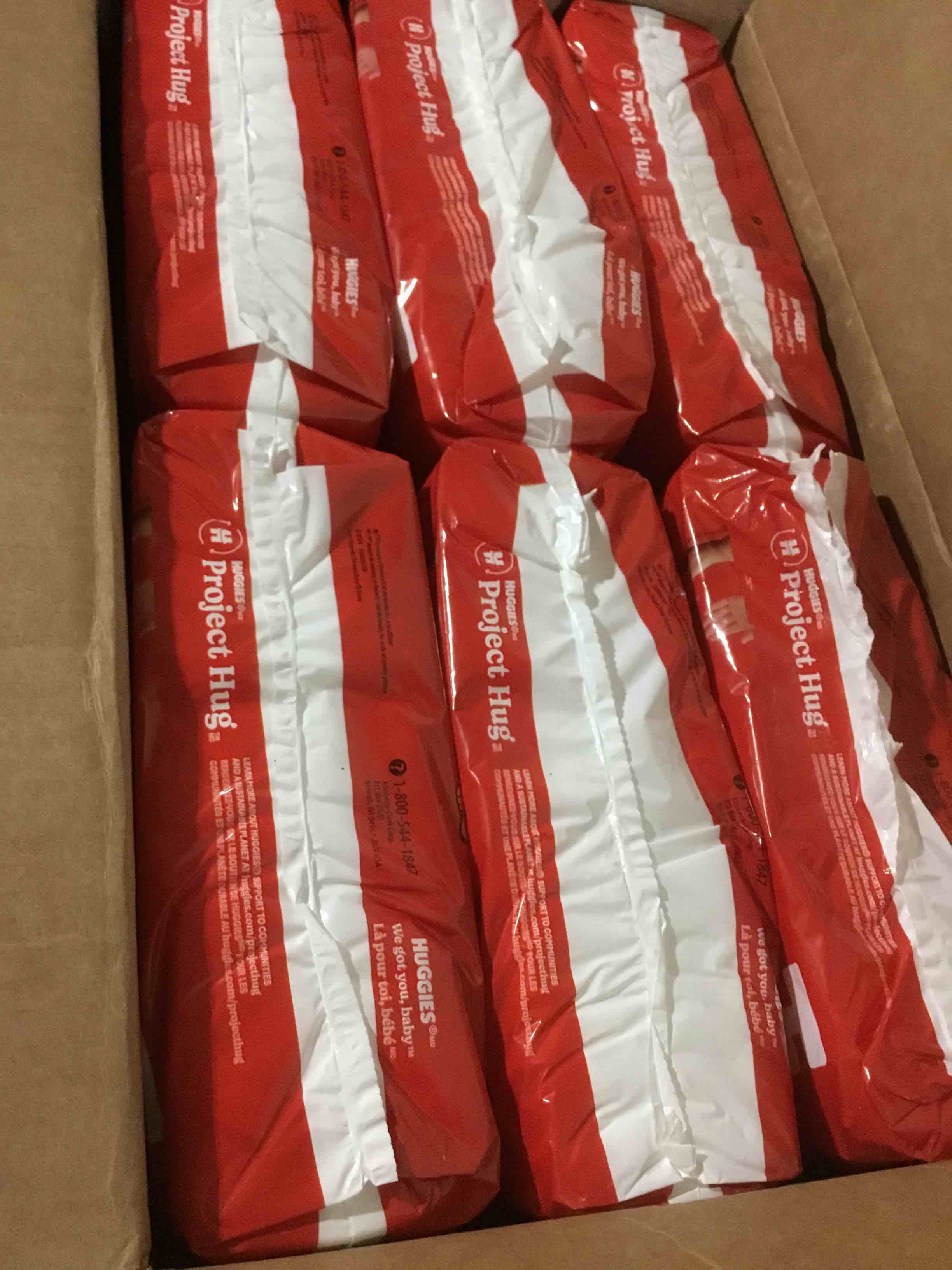 Condition photo showing New/Like New for huggies size 3 diapers, little movers baby diapers, size 3 (16-28 lbs), 168 count (6 packs of 28), packaging may vary