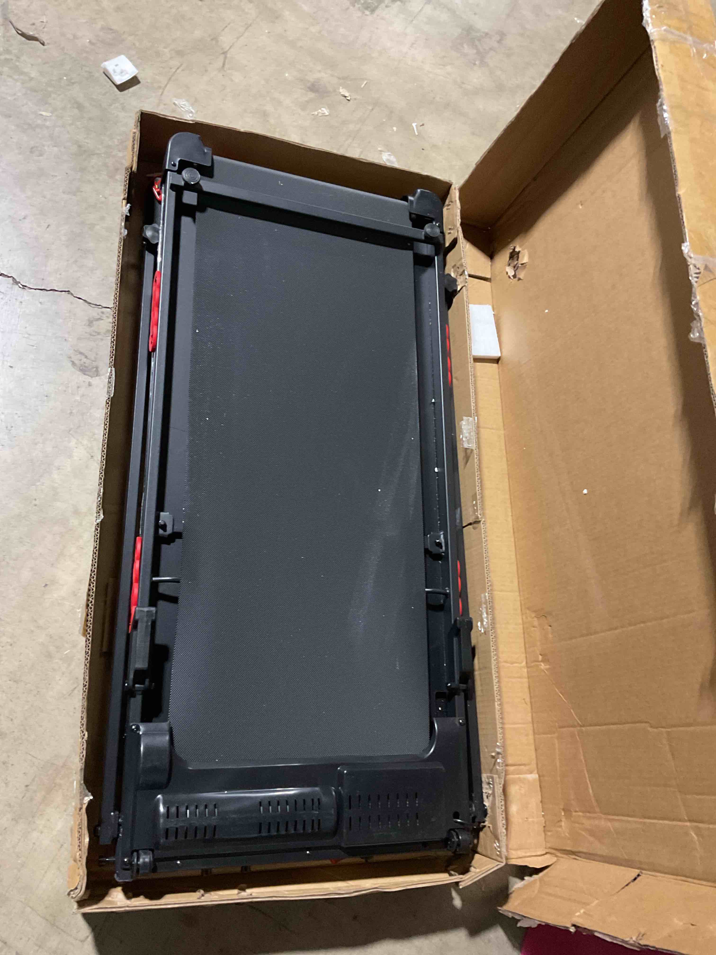 Condition photo showing As Is for cut cords walking pad with handle bar, 2026 upgrade small walking pad treadmill for home, 3.0hp portable under desk treadmill with handles for home small, 0.6-7.6mph, 350lbs black-b