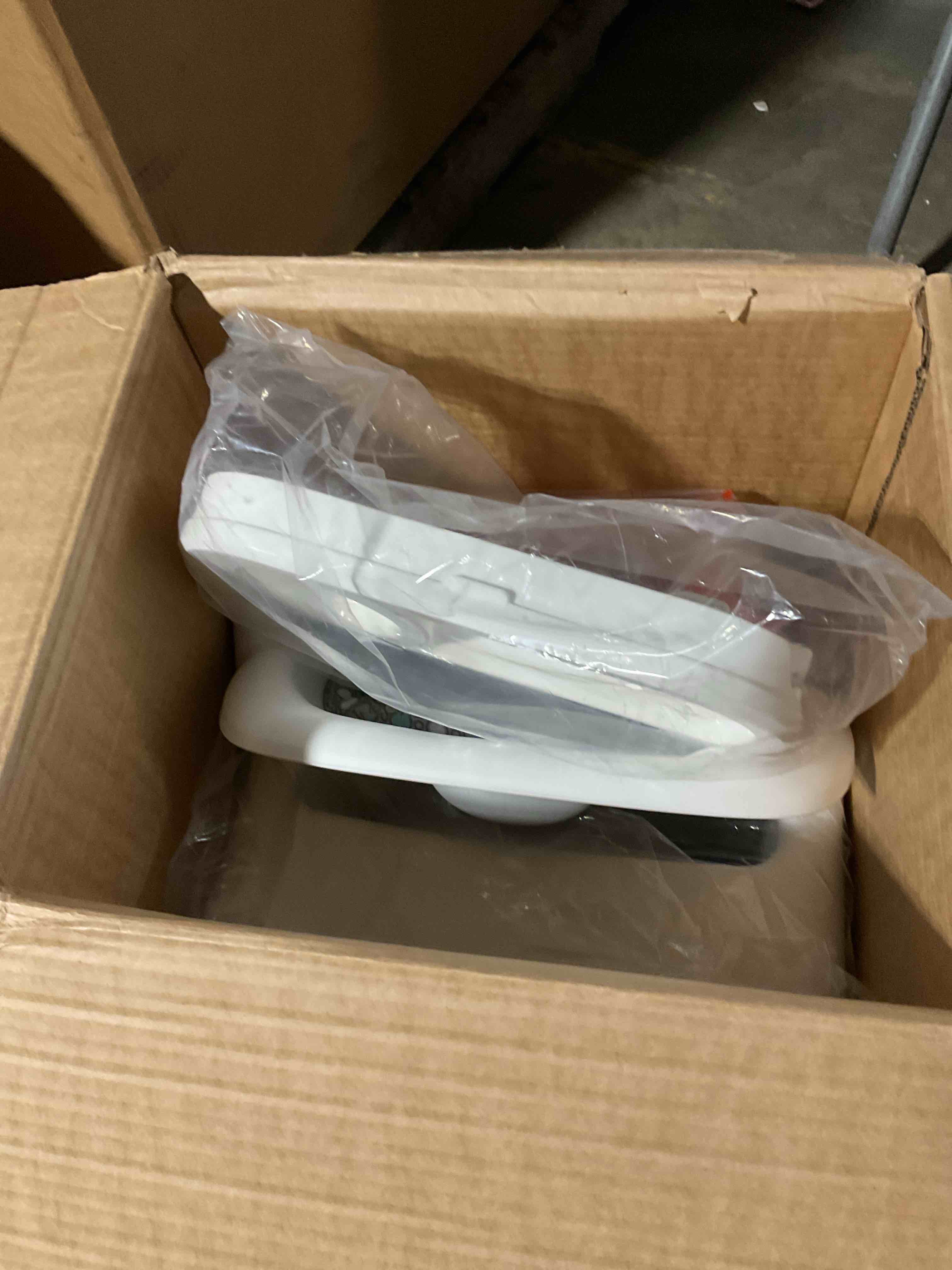 Condition photo showing As Is for baby trend adapt spacesaving booster high chair, pebblestone aqua spacesaving booster high chair pebblestone aqua