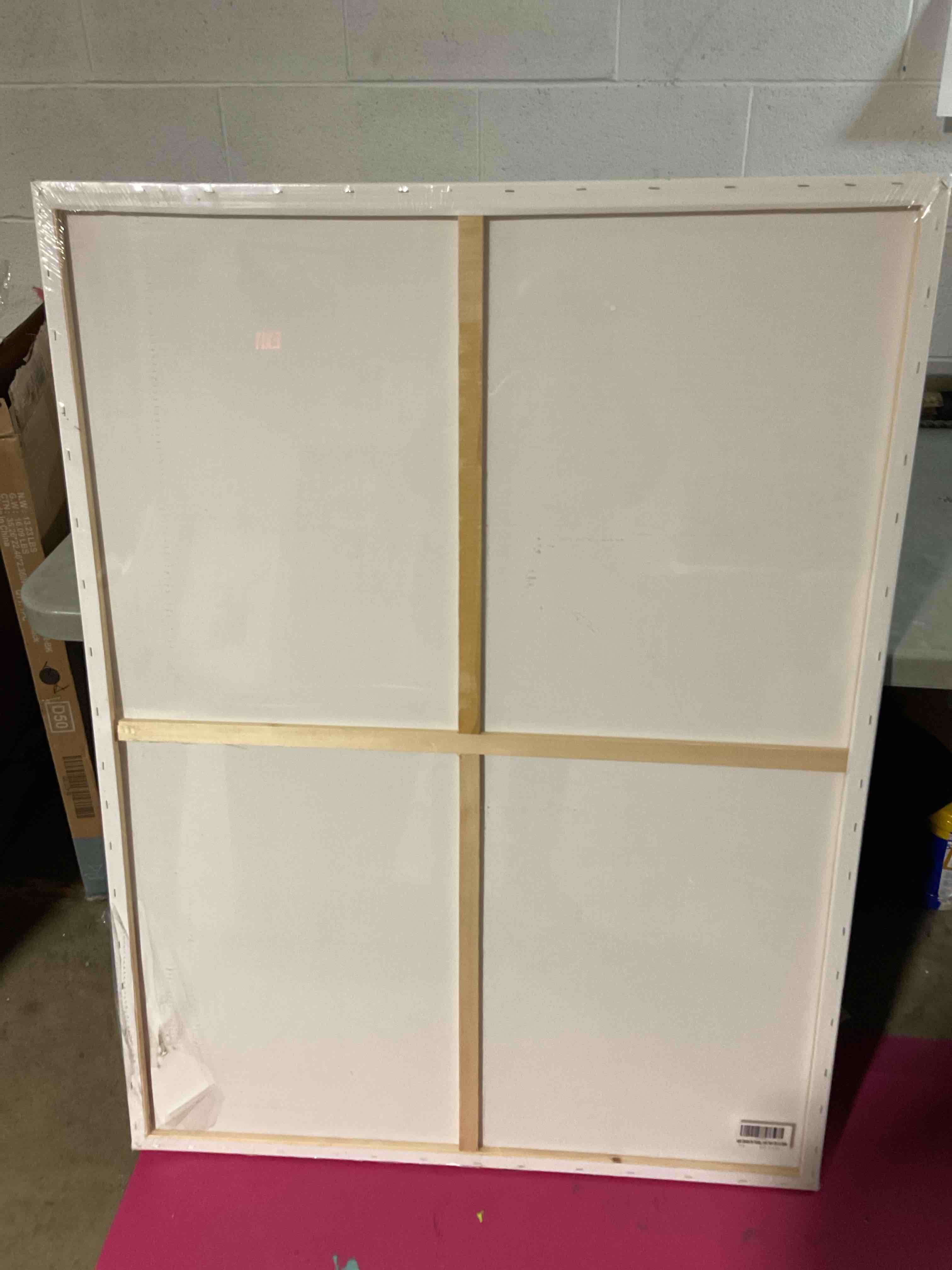 Condition photo showing Good Condition for large canvases for painting, 36x48 inch 2-pack painting canvas 100% cotton fivefold gesso triple primed white blank artist tempera paint canvases for oil & acrylic paints wet art media