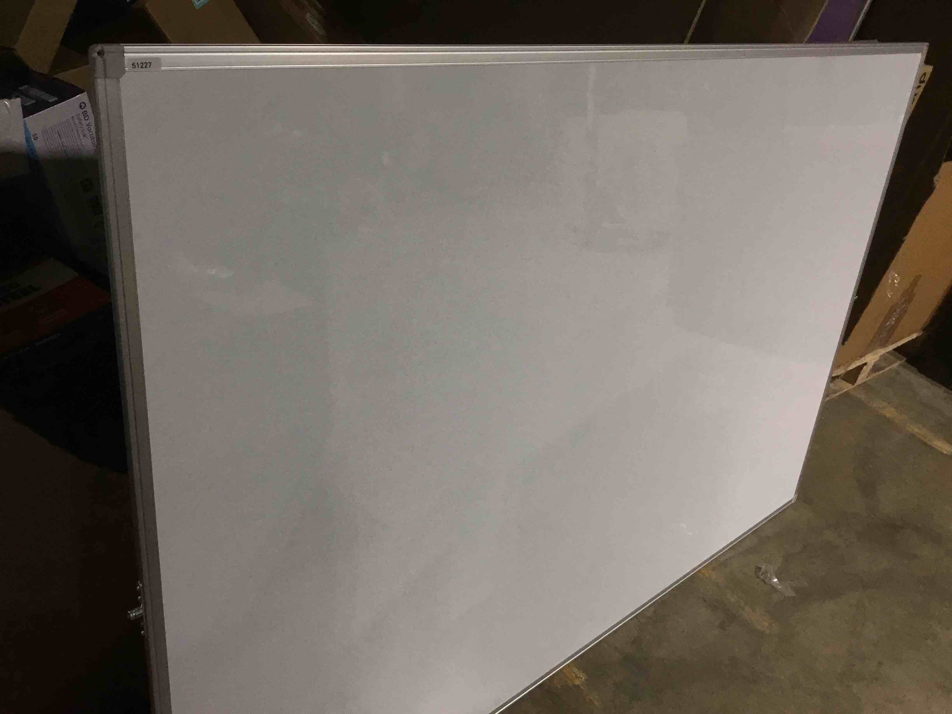 Condition photo showing As Is for h-qprobd 72"x48" large dry erase board for wall 6' x 4' magnetic whiteboard aluminum presentation white boards with long pen tray, 6 markers, 2 erasers &12 magnets