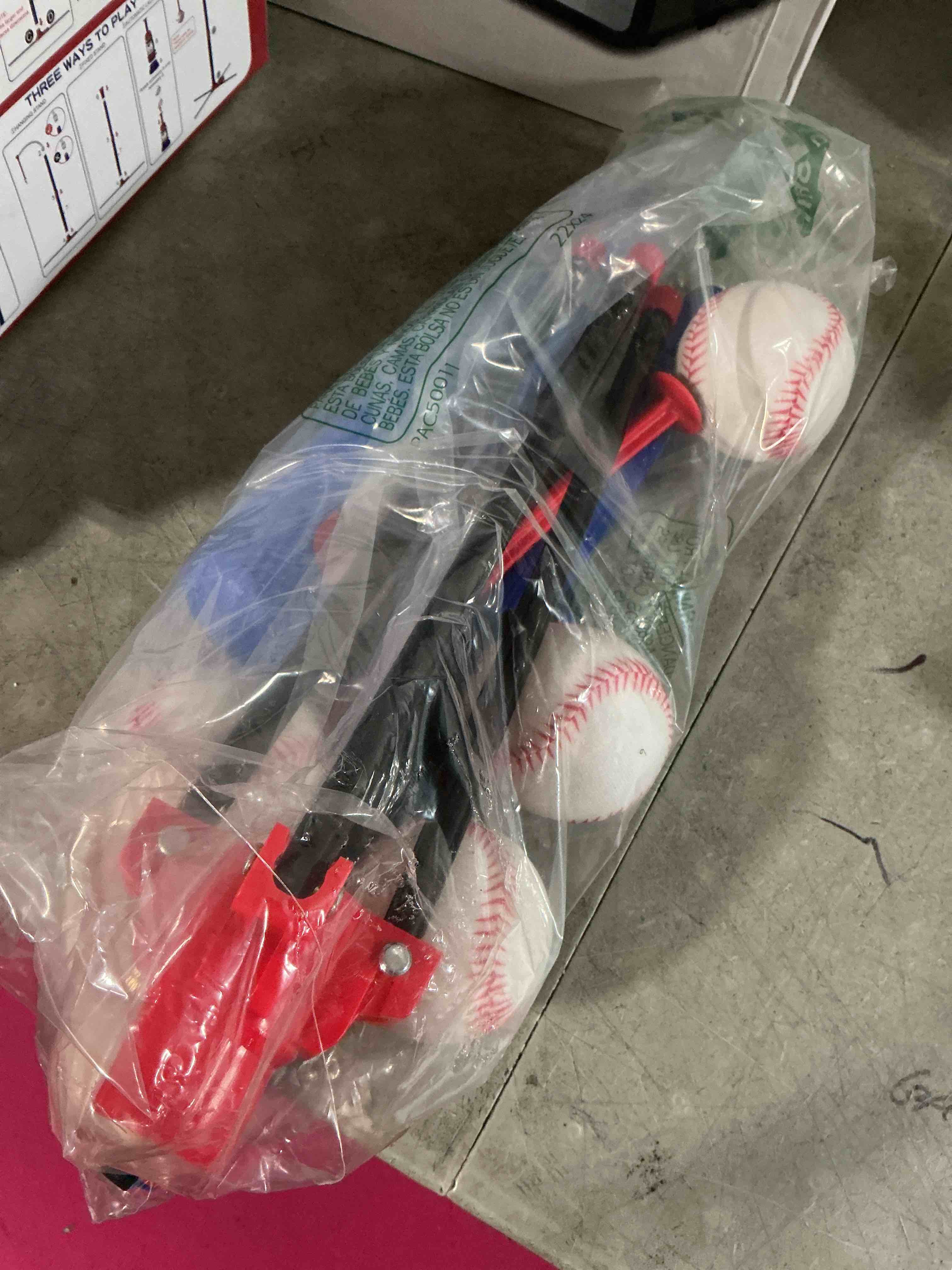 Condition photo showing Good Condition for hyes 3-in-1 baseball set for kids 3-5 - tee ball stand, hanging tee, ball launcher and 6 softballs - adjustable height, indoor/outdoor sport gifts for boys girls, blue 3in1-blue