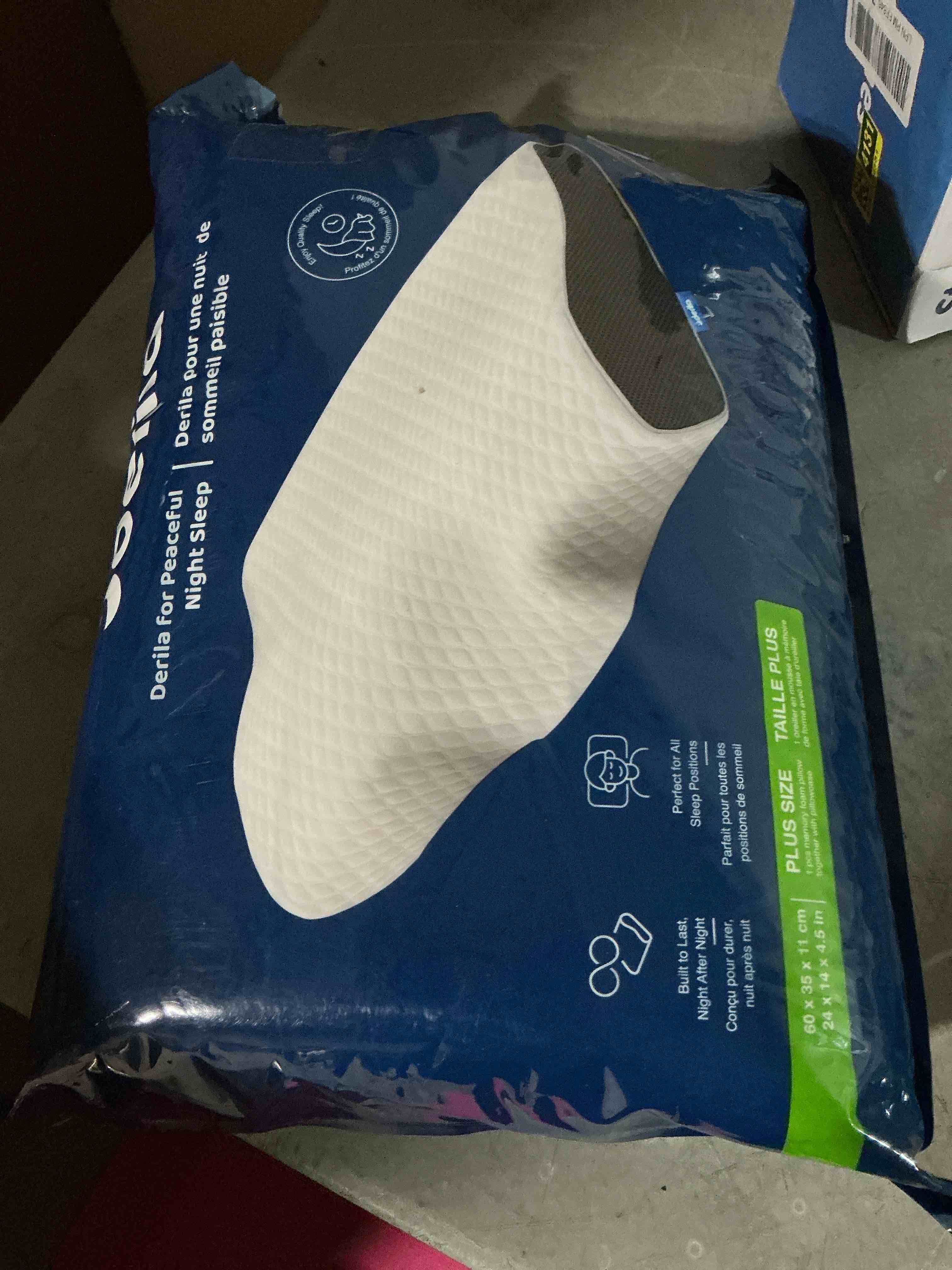 Condition photo showing Good Condition for derila king size neck pillow for sleeping, cervical pillow, memory foam side sleeper pillows, bed contour pillows for back, stomach sleepers for men 23.6x13.4x4.3 in king size (23.6" x 13.4" x 4.3") 1 pillow_white