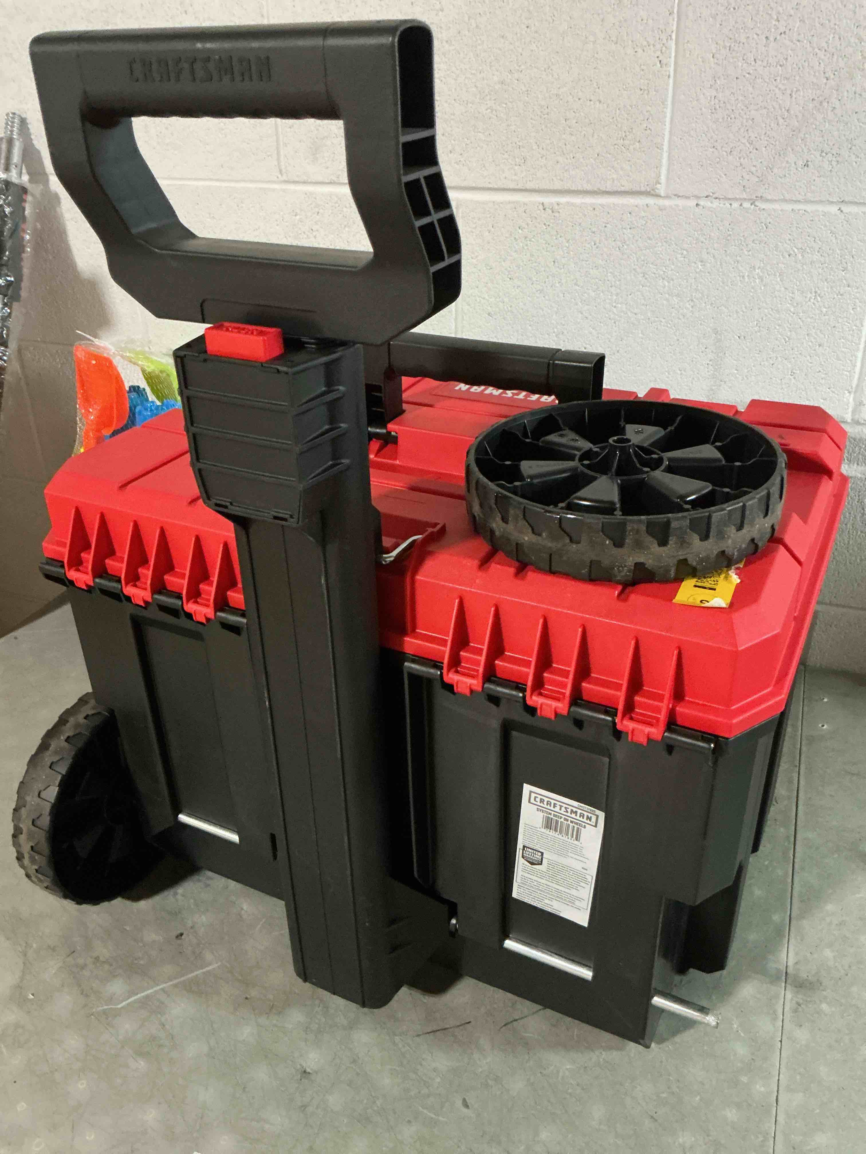 Condition photo showing As Is for craftsman versastack 29-in. rollingtool box with wheels, red, plastic, lockable (cmst17835) (b084q4h78k)