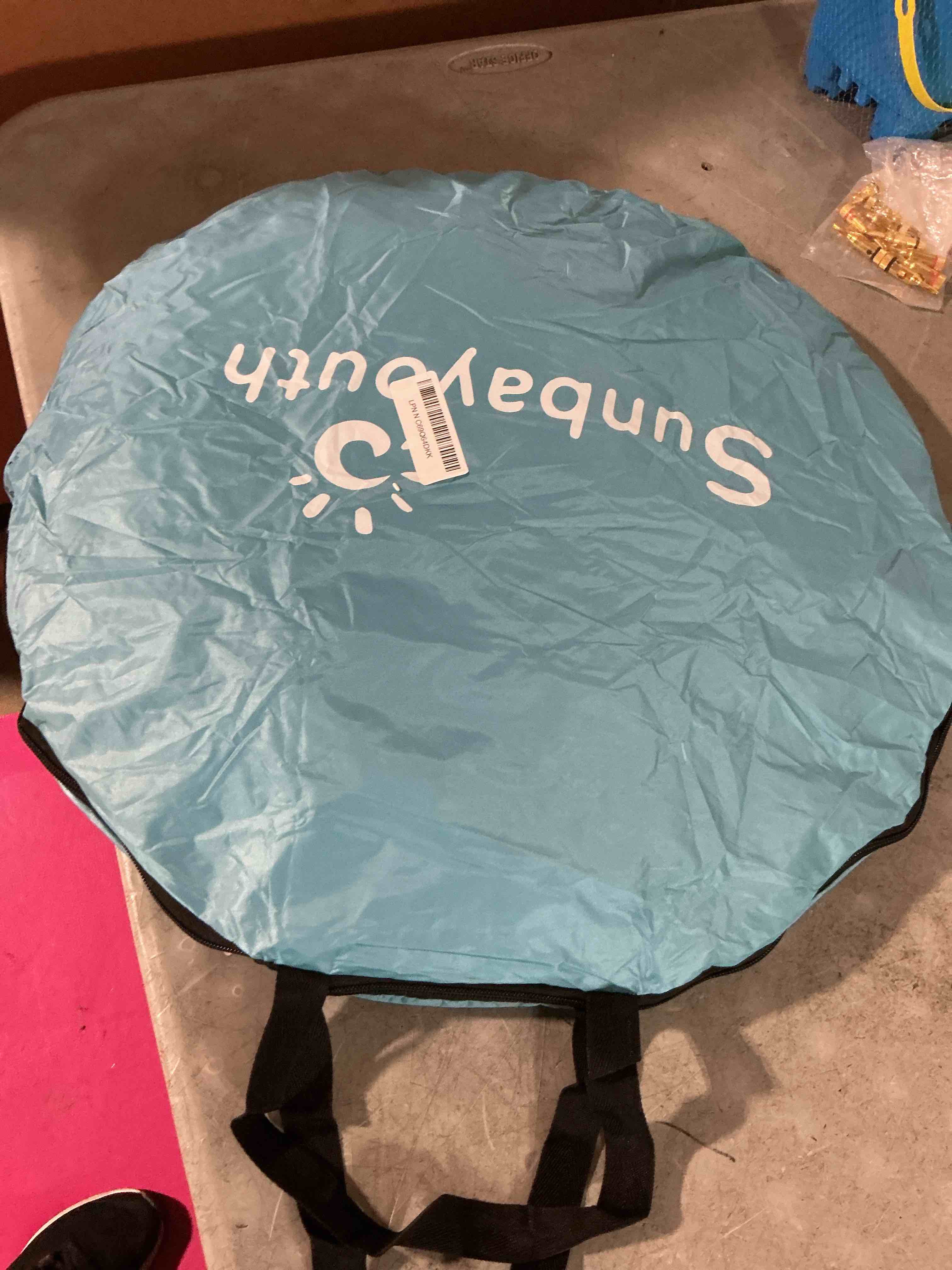 Condition photo showing Good Condition for baby beach tent pop up beach tents baby tent for beach, portable shade pool uv protection sun shelter for infant blue