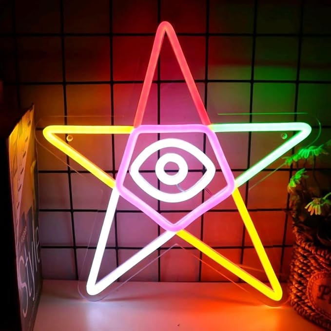 Neonnattlampa, väggdekoration med dimbar strömbrytare för butik, lekrum, barnrum, festdekoration, födelsedagspresent (stil 12)