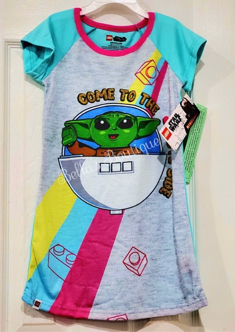 LEGO STAR WARS MANDALORIAN GIRLS NIGHTGOWN SLEEPWEAR PAJAMA. SZ 4/5 6/6X 7/8 10/12 (6 pcs)