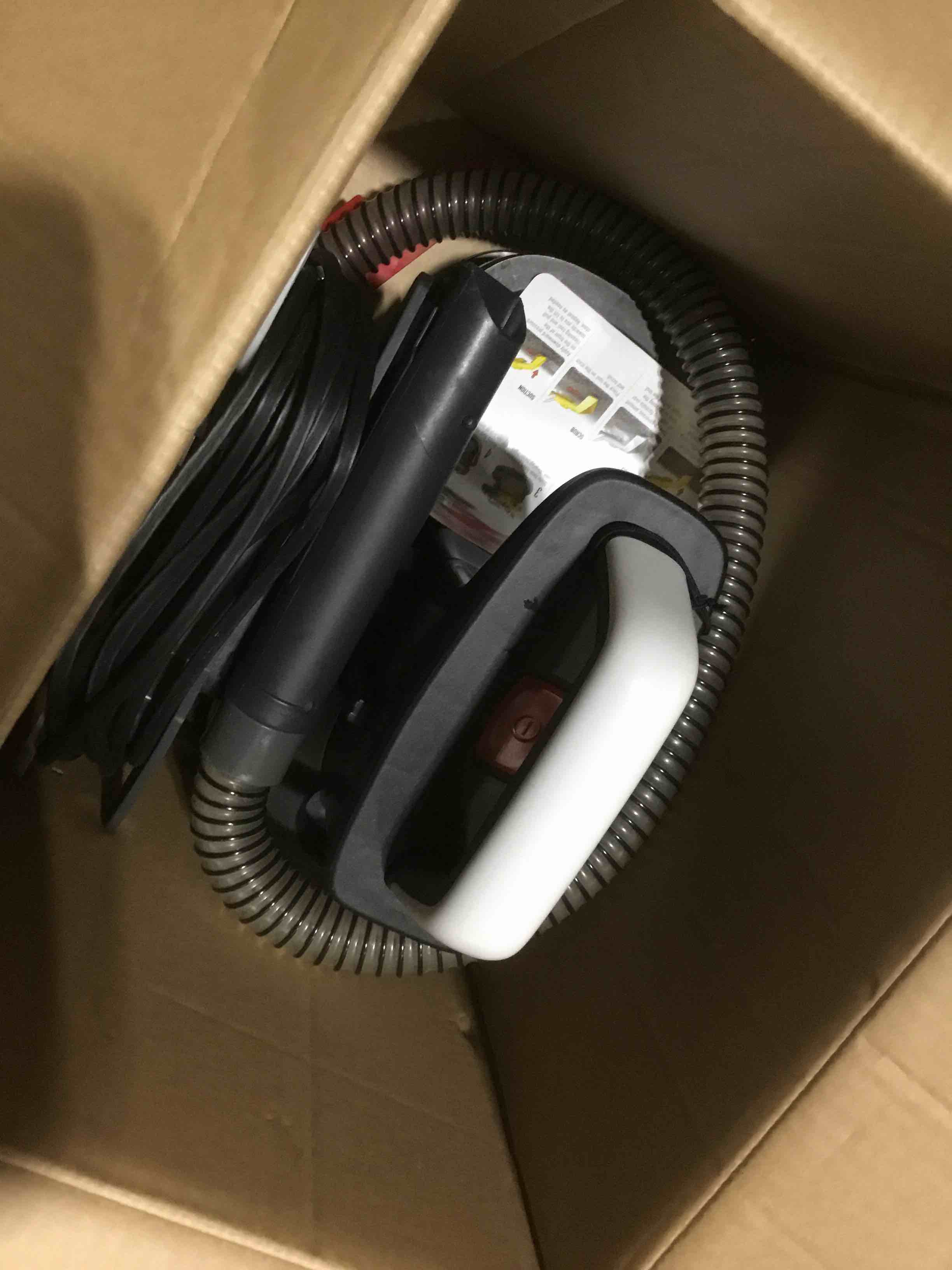 Condition photo showing As Is for (Main parts are missing, it’s not new )Hoover CleanSlate Plus Portable Carpet + Upholstery Spot Cleaner Machine, Powerful Suction with Versatile Tools, Pet Stain Remover, Car and Auto Detailer, Pair with Hoover Carpet Cleaner Solution