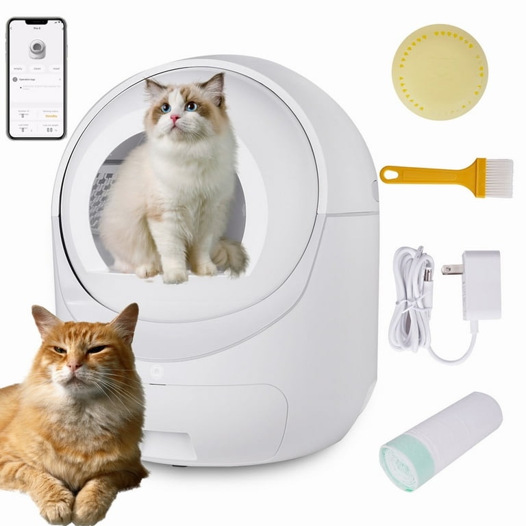 Smart Automatic Cat Litter Box, Self Cleaning Litter Box, App Control, Support 5G & 2.4G WiFi for Multiple Cats SKU ES290334AAK