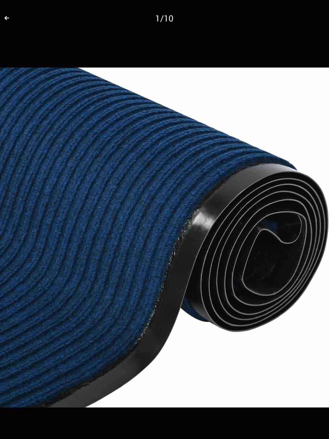 uyoyous Commercial Grade Door Floor Mat 3' x 6 Brush Step Entrance Mat Heavy Duty Indoor Outdoor Doormat Non Slip Hallway Runner Rug Low Profile Rubber Floor Mat Carpet Runner, Blue Blue 2'11\" x 9'10\" (Rectangular)