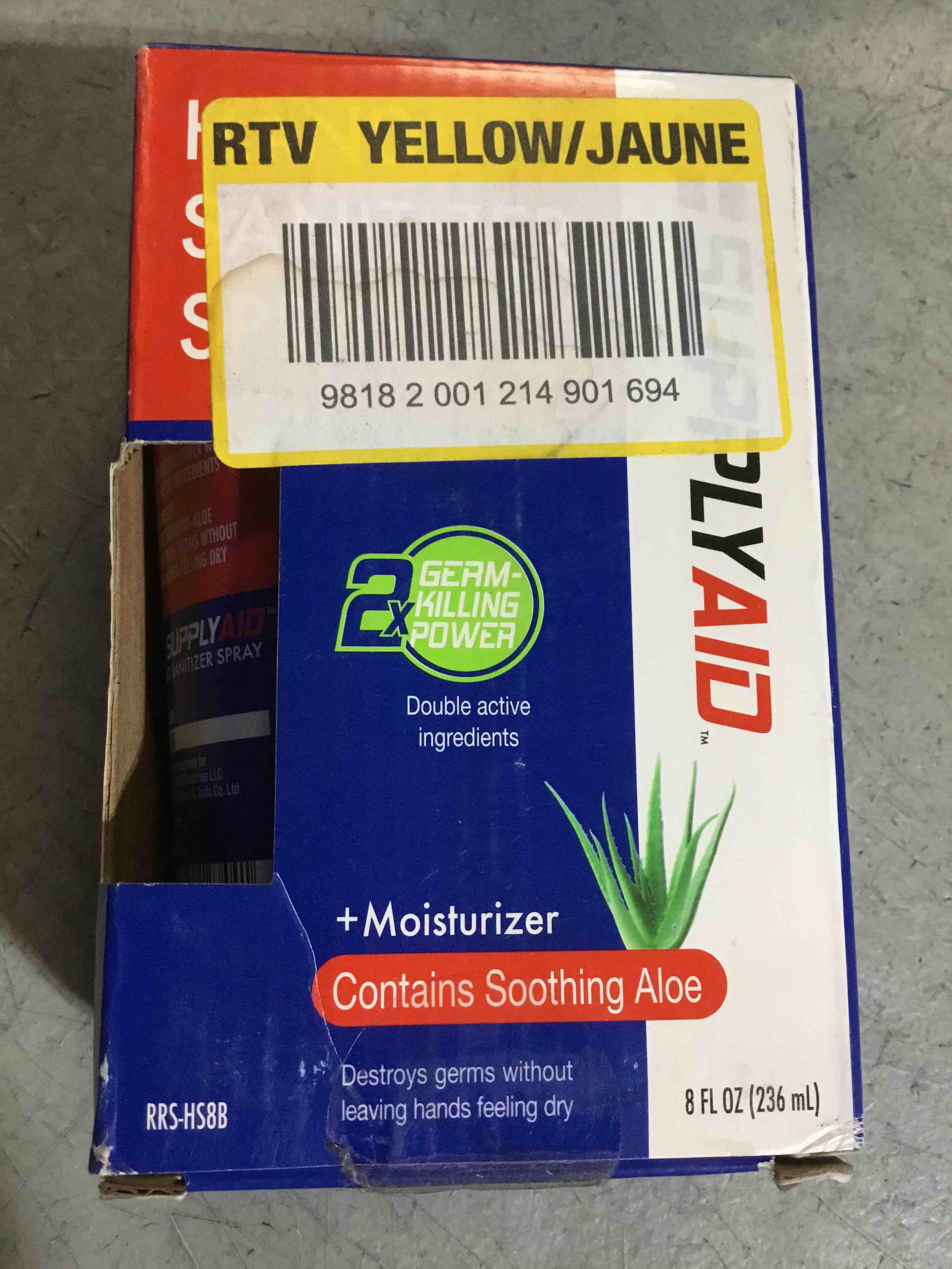 Condition photo showing New/Like New for SUPPLYAID RRS-HS8B Dual Action Hand Sanitizer Spray w/Soothing Aloe - 8-Oz